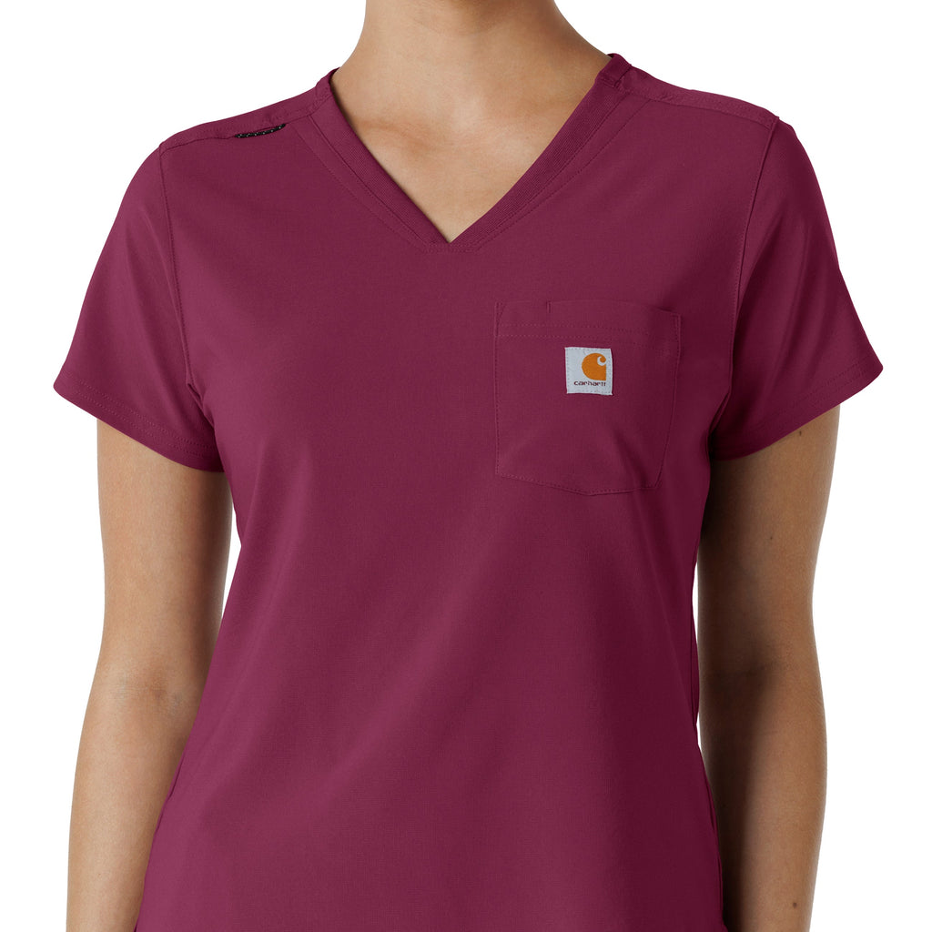 Force Cross-Flex C13410 Tuck-In Scrub Top Wine