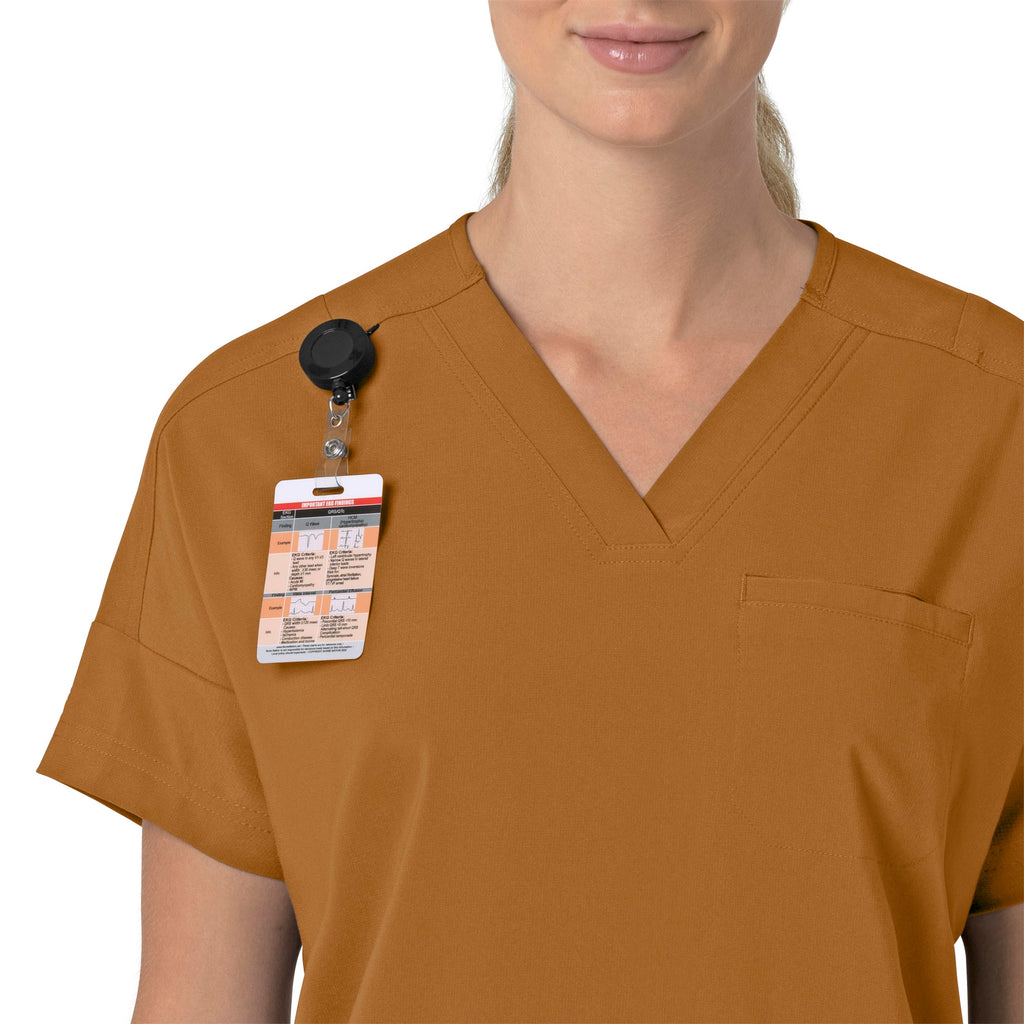 Force Cross-Flex C13110 Oversized V-Neck Scrub Top Fox Brown