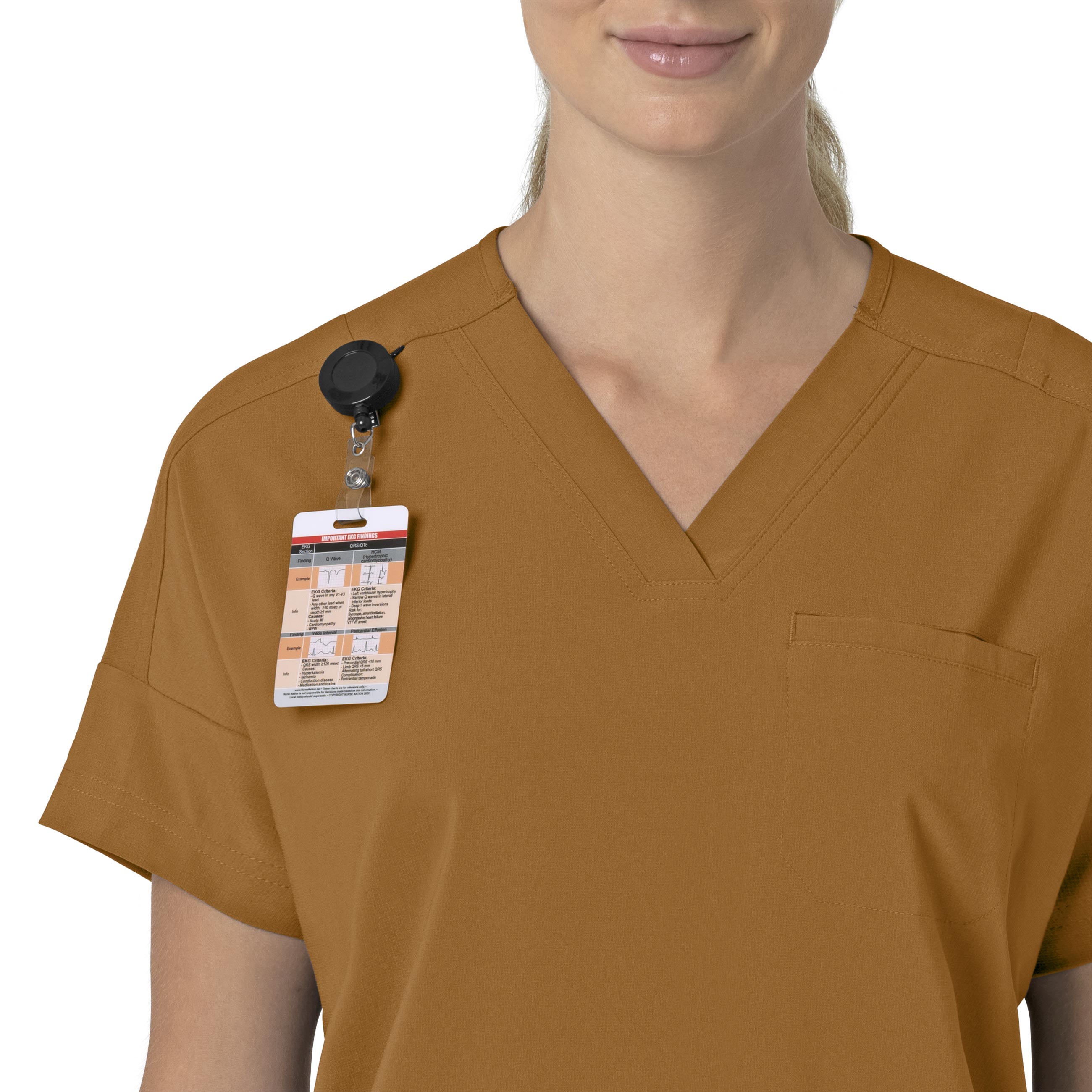 Force Cross-Flex C13110 Oversized V-Neck Scrub Top Fox Brown