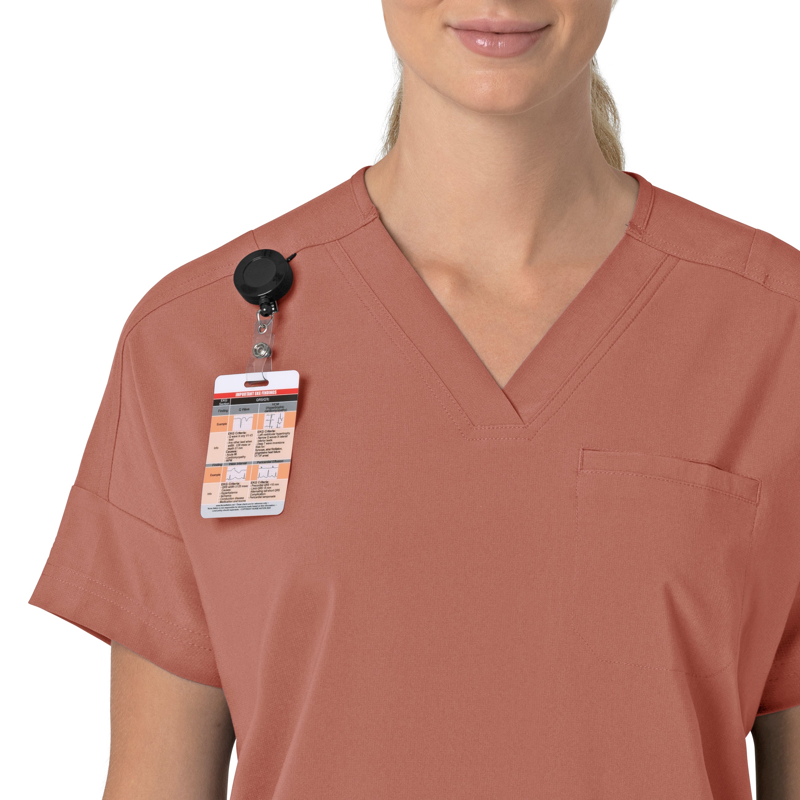 Force Cross-Flex C13110 Oversized V-Neck Scrub Top Wildrose