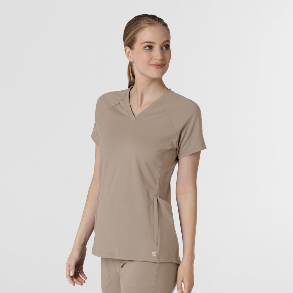 RENEW 6259 Knit Flex-n-Reach V-Neck Raglan Scrub Top Haze
