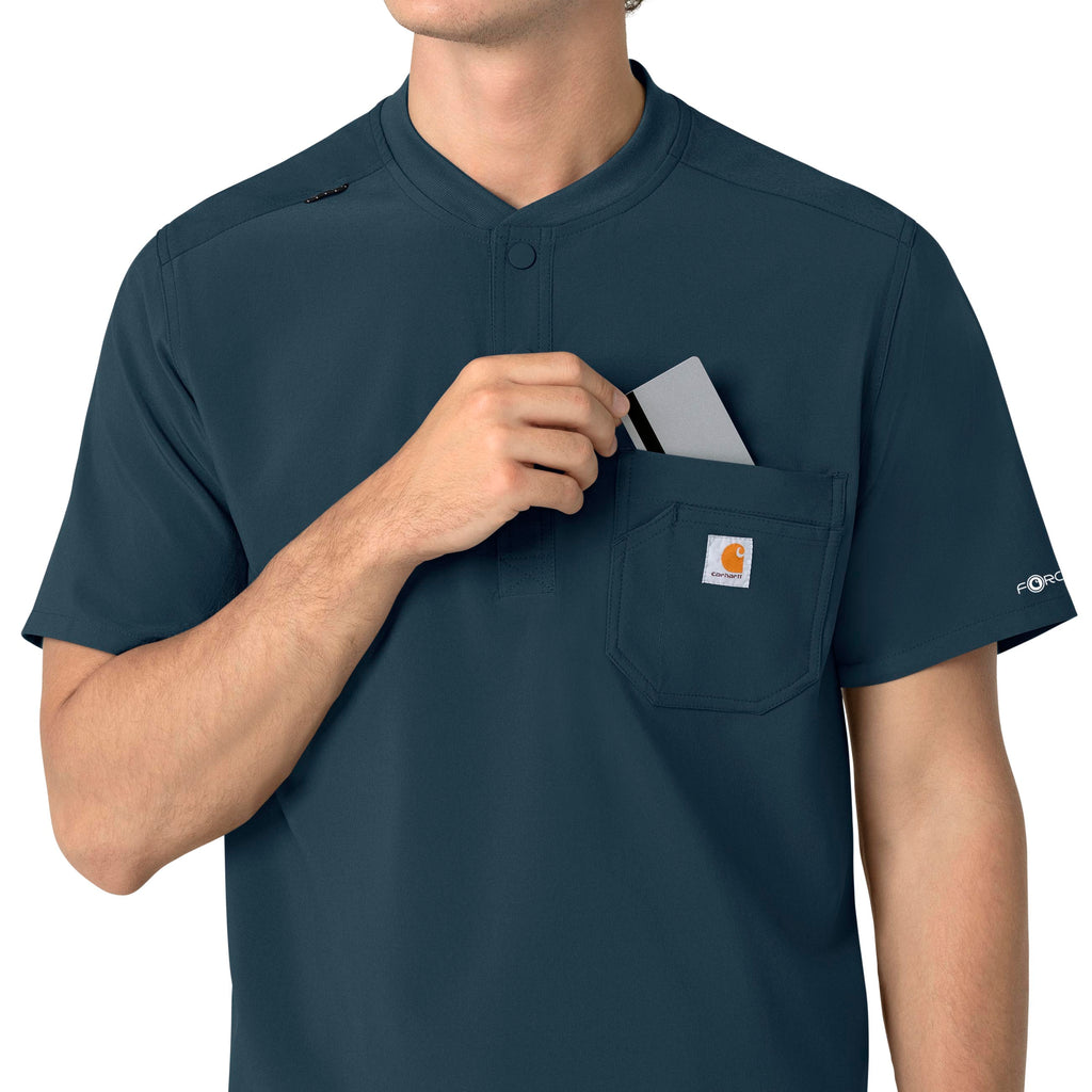 Force Cross-Flex C16310 Men's Henley Scrub Top Navy
