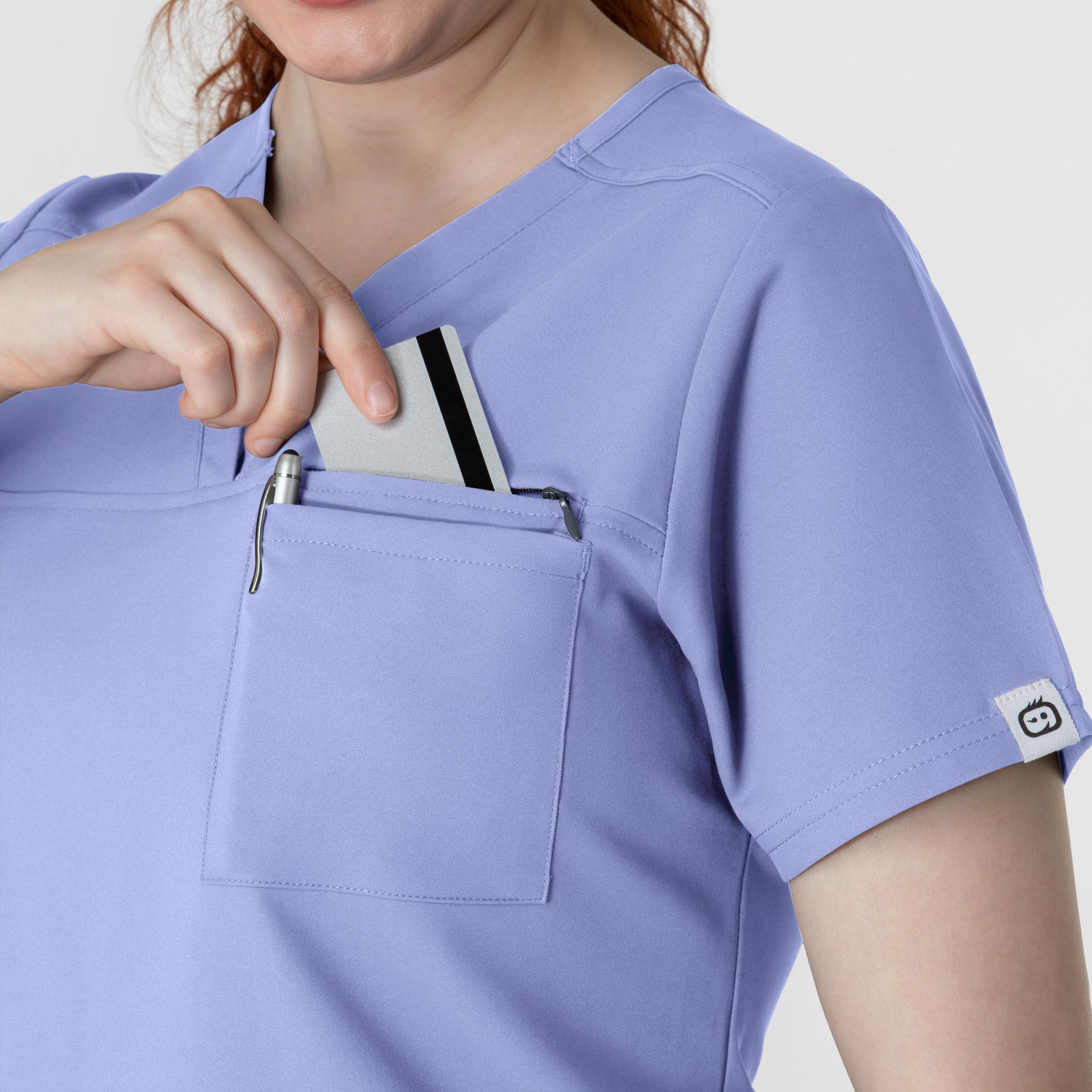 Thrive 6222 V-Neck Tuck-In Scrub Top Ceil Blue