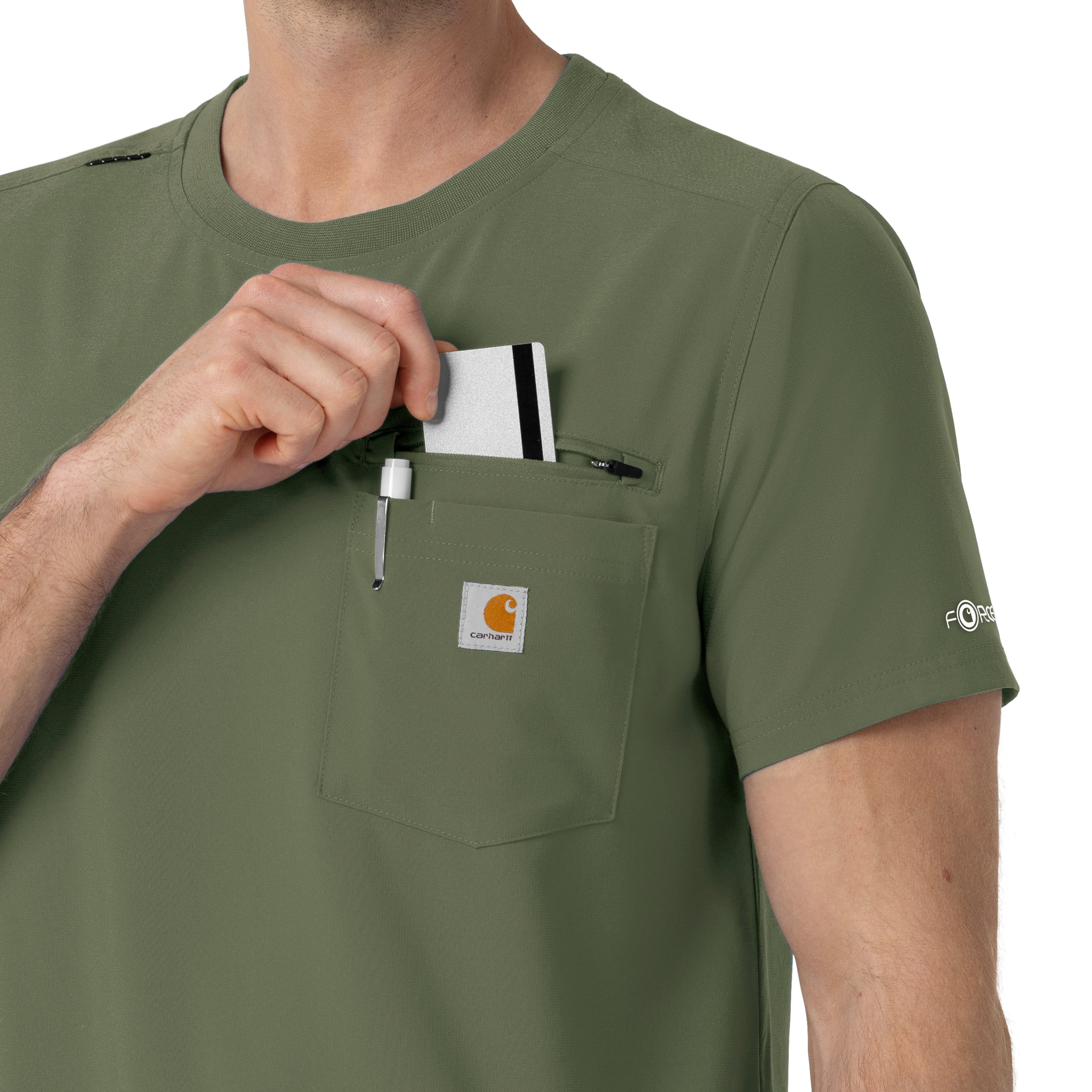 Force Cross-Flex C16510 Men's Crew Neck Scrub Top Olive