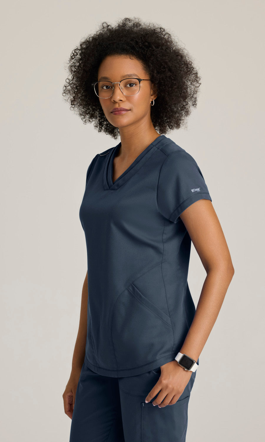 Grey's Anatomy GRT261 Evelyn Scrub Top Steel
