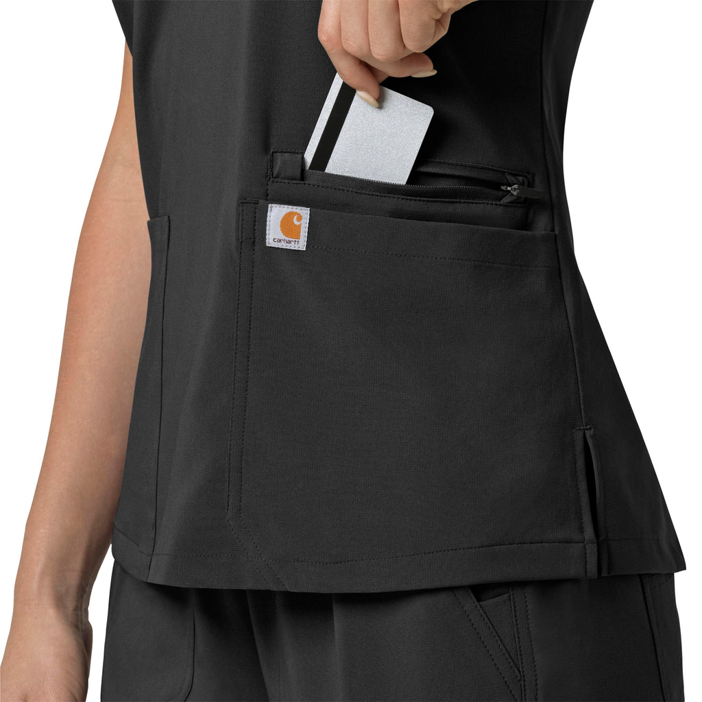 Force Cross-Flex C13210 Flex Panel V-Neck Scrub Top Black