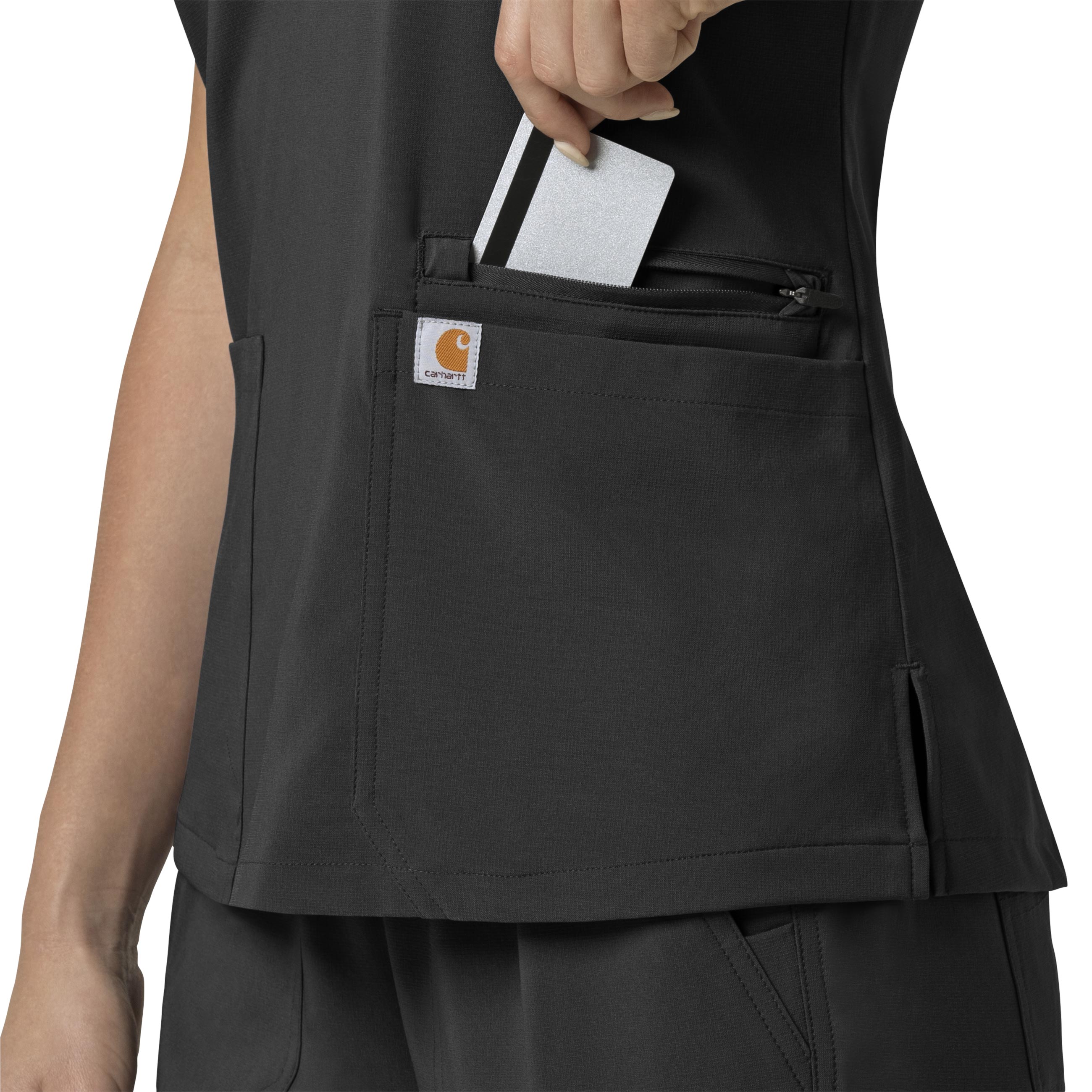 Force Cross-Flex C13210 Flex Panel V-Neck Scrub Top Black