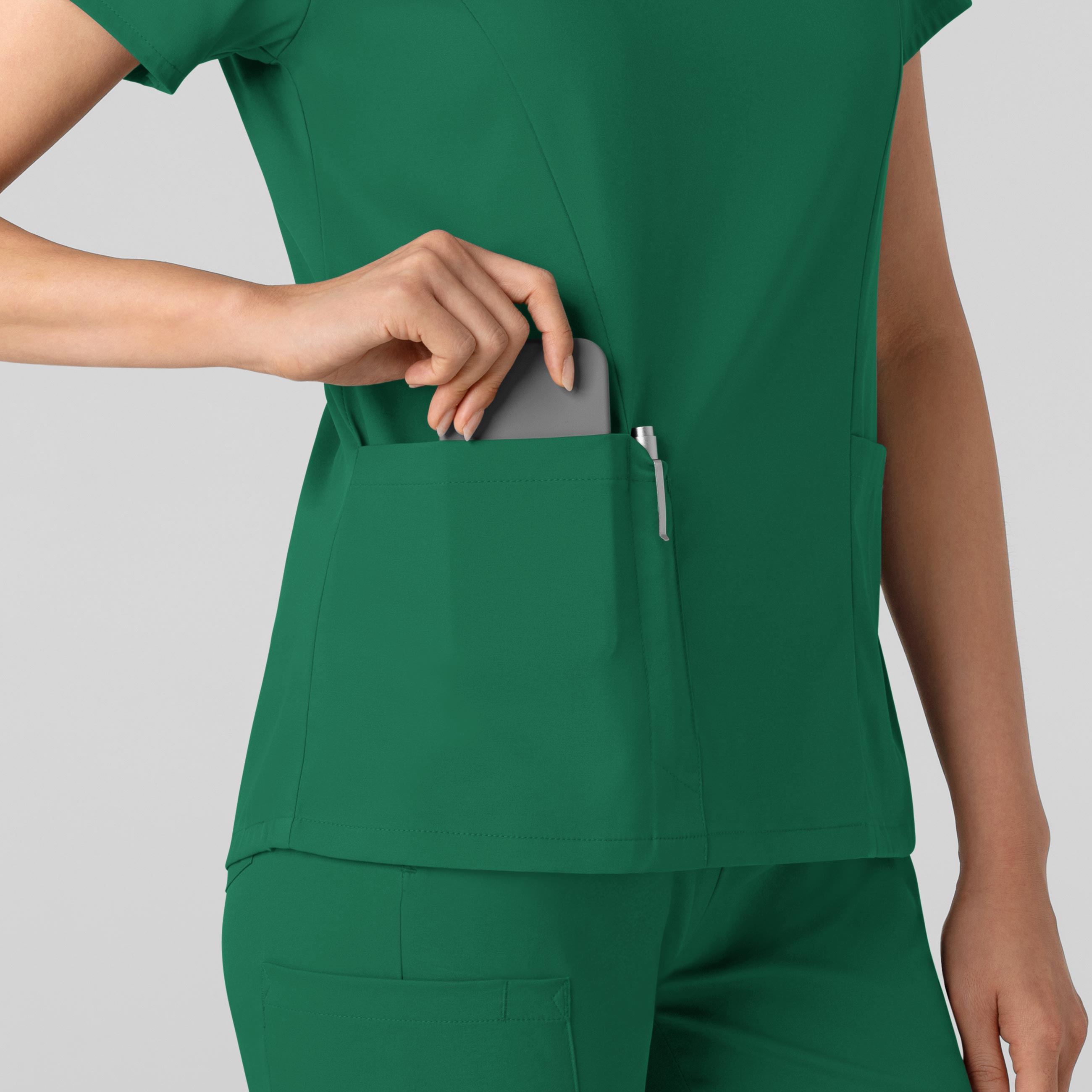 Boundless 6251 2-Pocket V-Neck Scrub Top Hunter