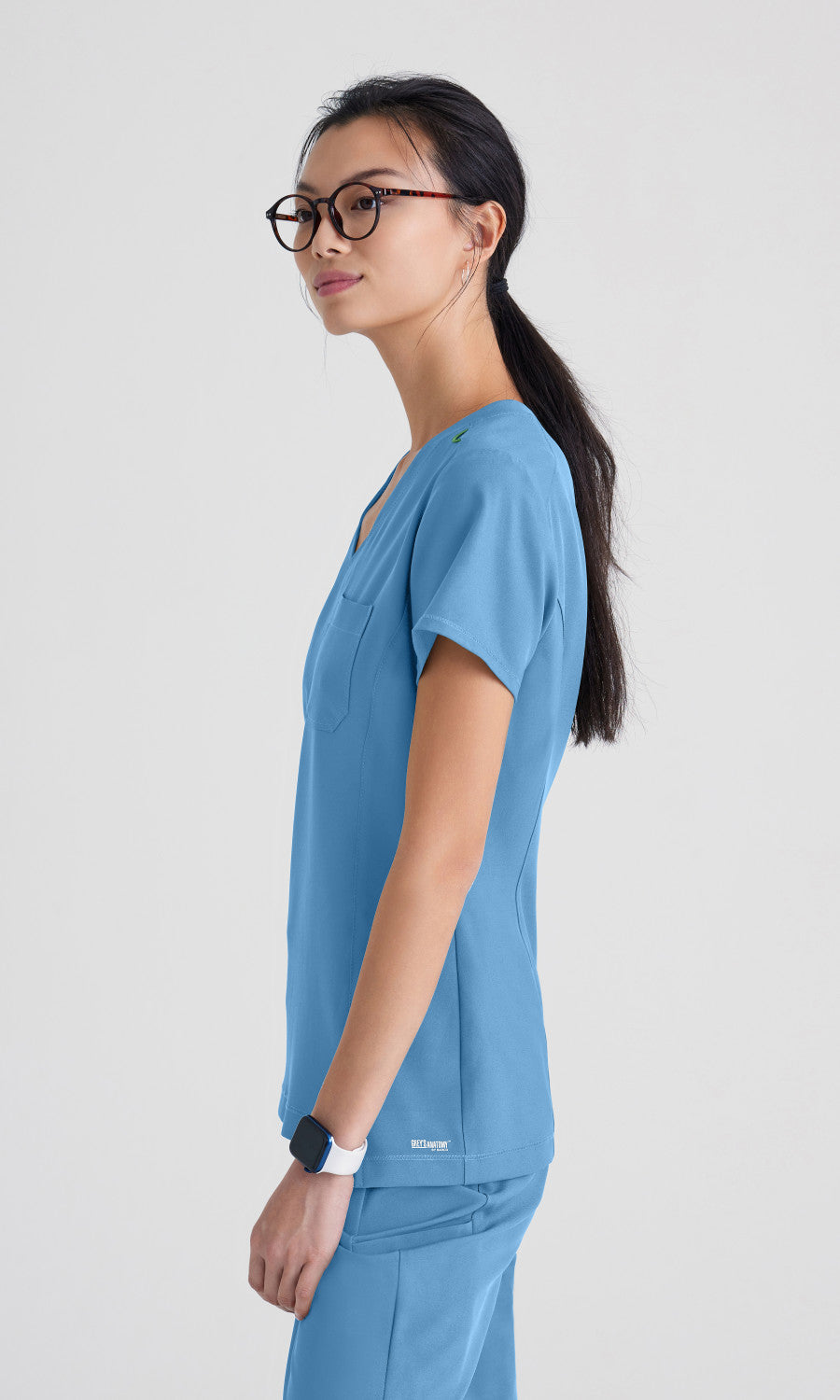 Grey's Anatomy Evolve GSST181 Sway Tuck-In Scrub Top Ciel Blue