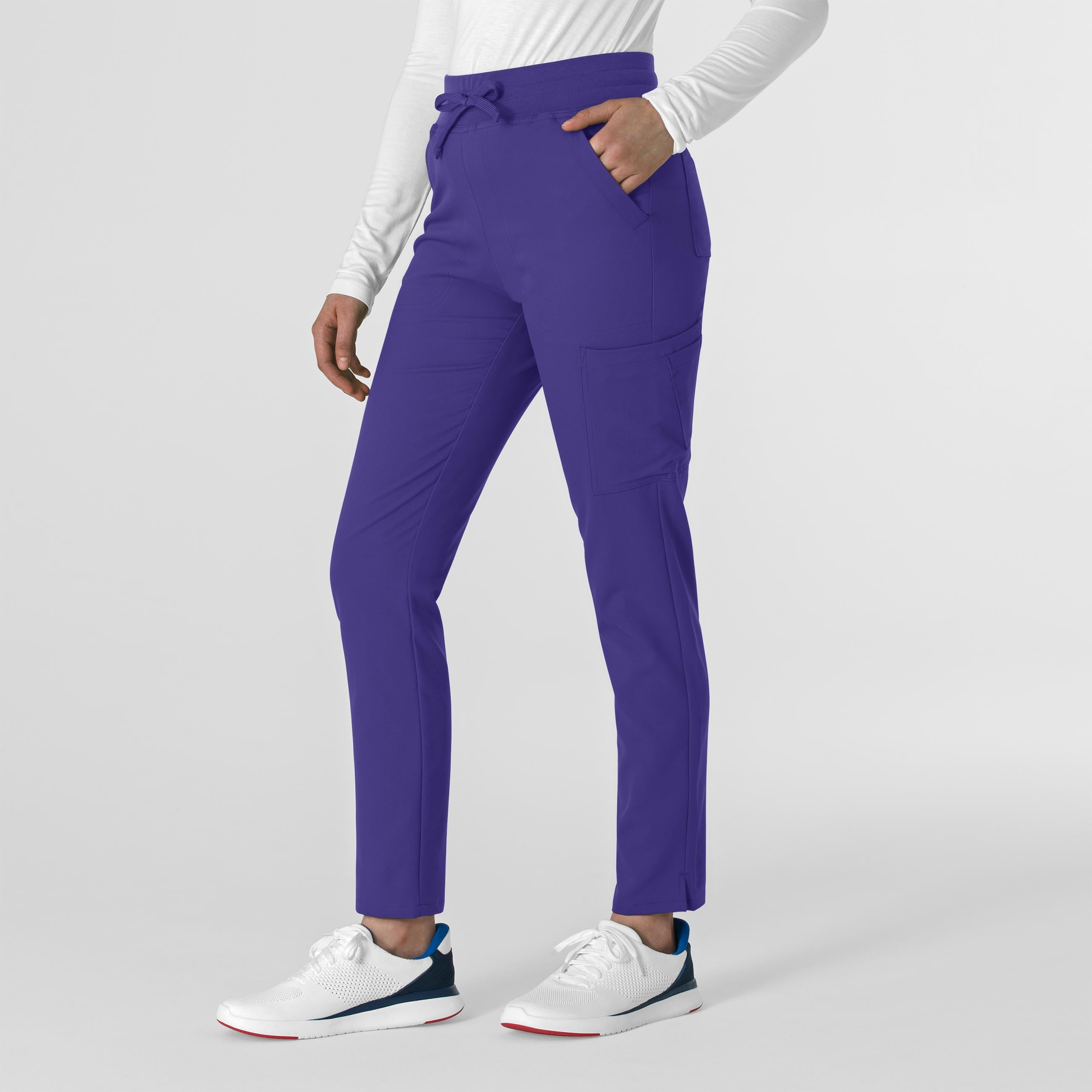 Thrive 5222 Cargo Straight Slim Leg Scrub Pants Grape