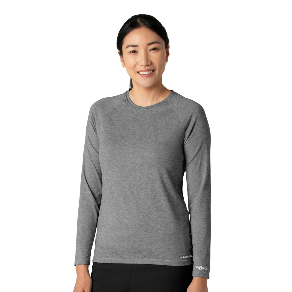 Force Sub-Scrubs C31009 Performance Long Sleeve Tee Grey Heather