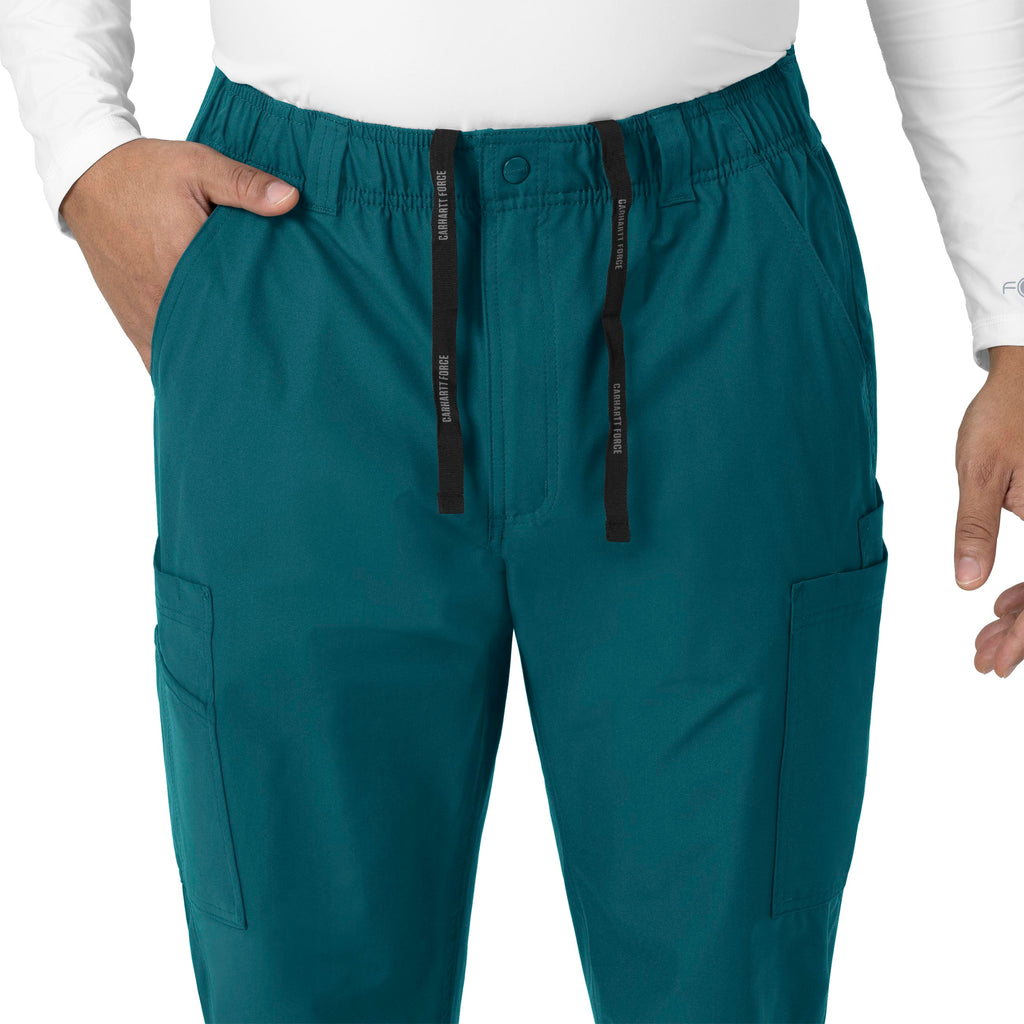 Force Essentials C56113 Men's Straight Leg Cargo Scrub Pants Caribbean Blue