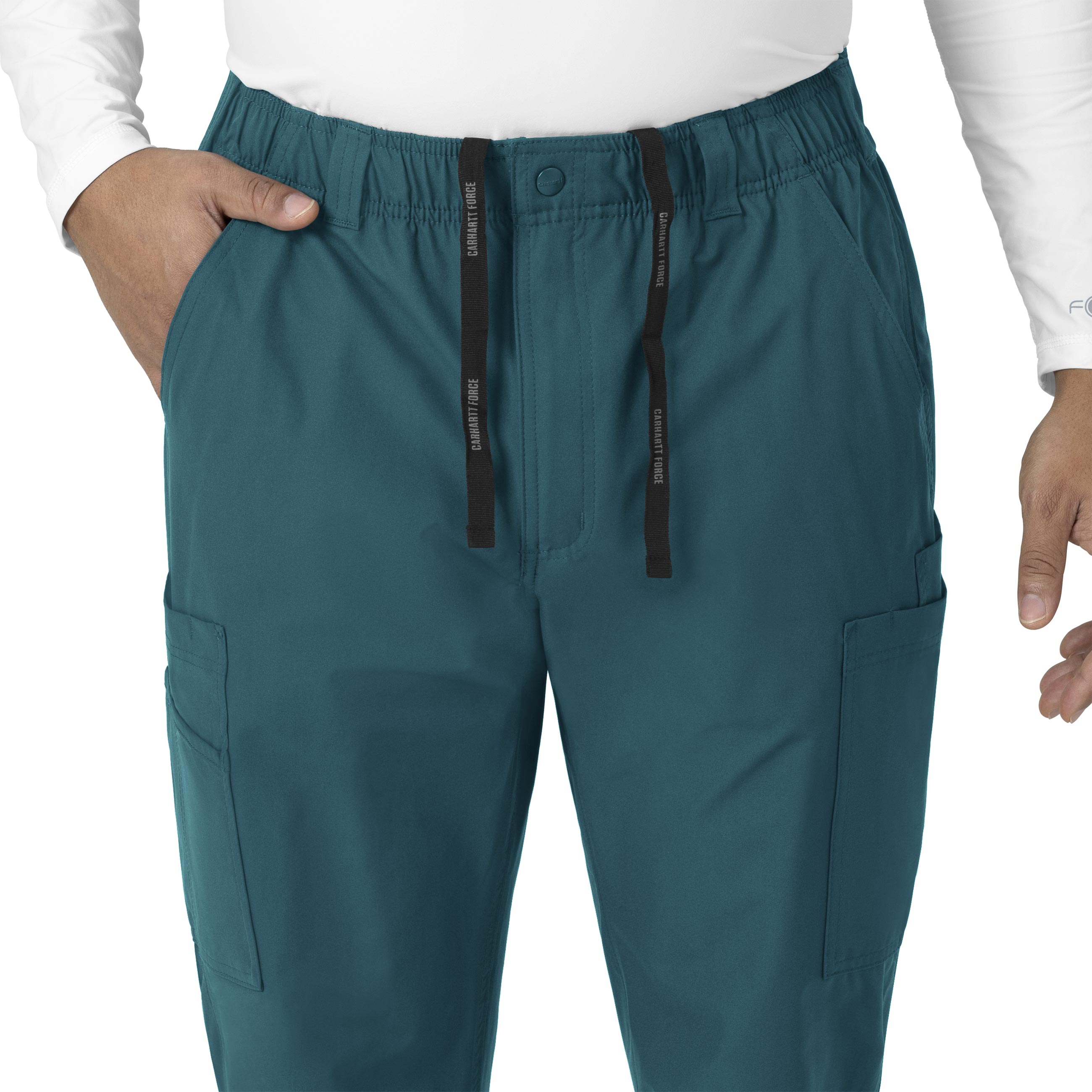 Force Essentials C56113 Men's Straight Leg Cargo Scrub Pants Caribbean Blue