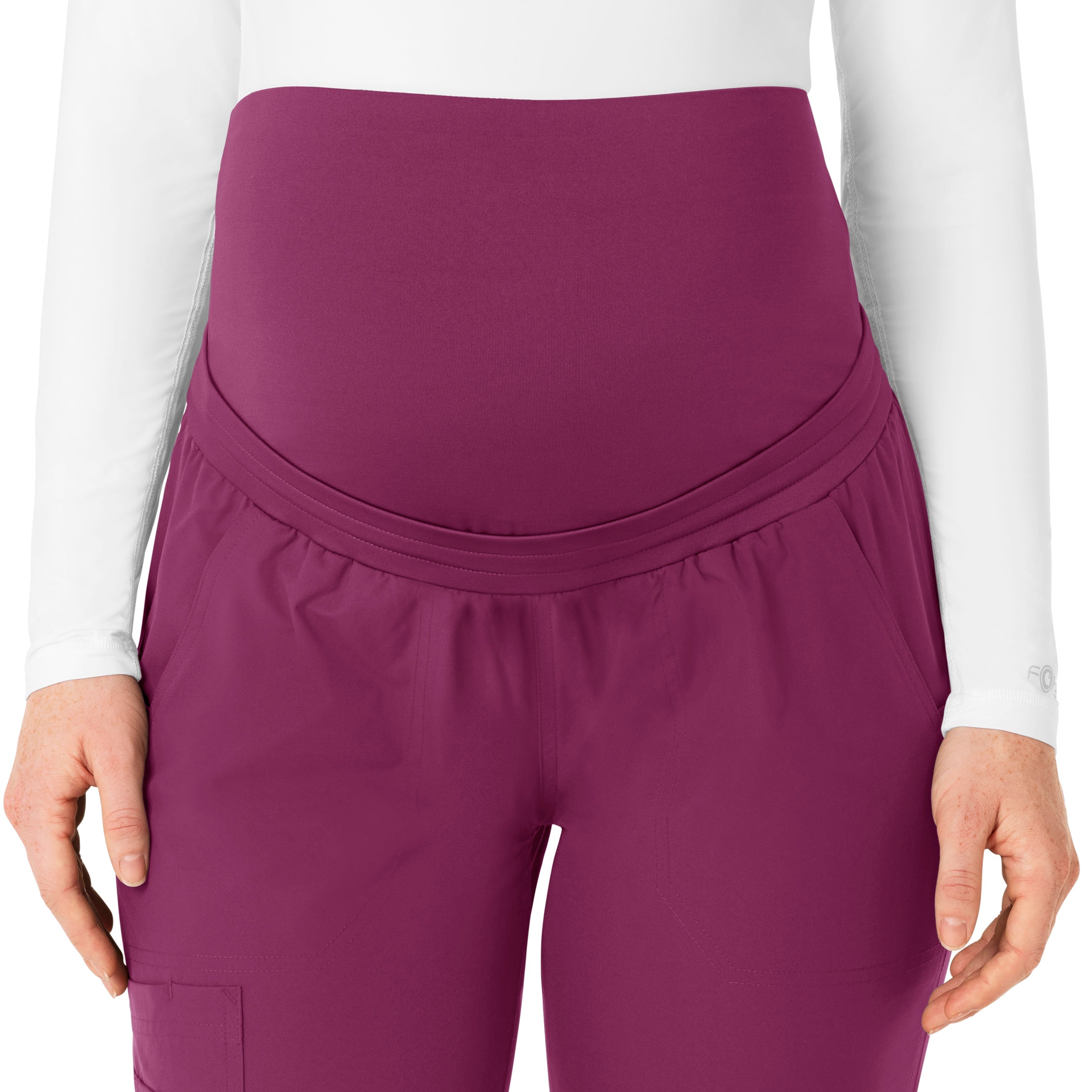 Force Essentials C54113 Maternity Jogger Scrub Pants Wine