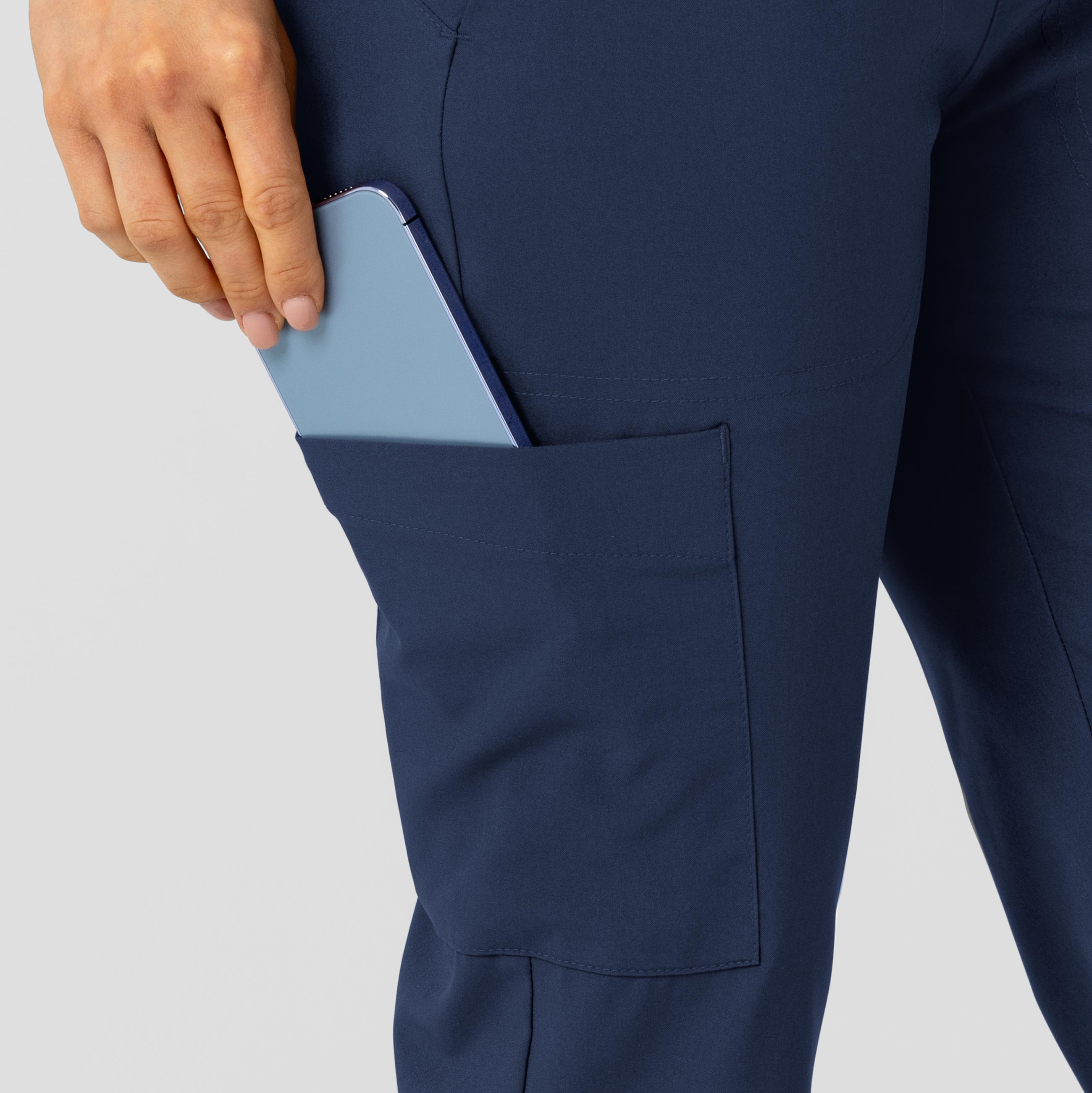 W123 5045 Flex-n-Reach Track Scrub Pants Navy