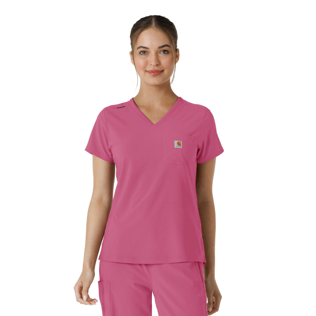Force Cross-Flex C13410 Women's Tuck-In Scrub Top Electric Fuschia