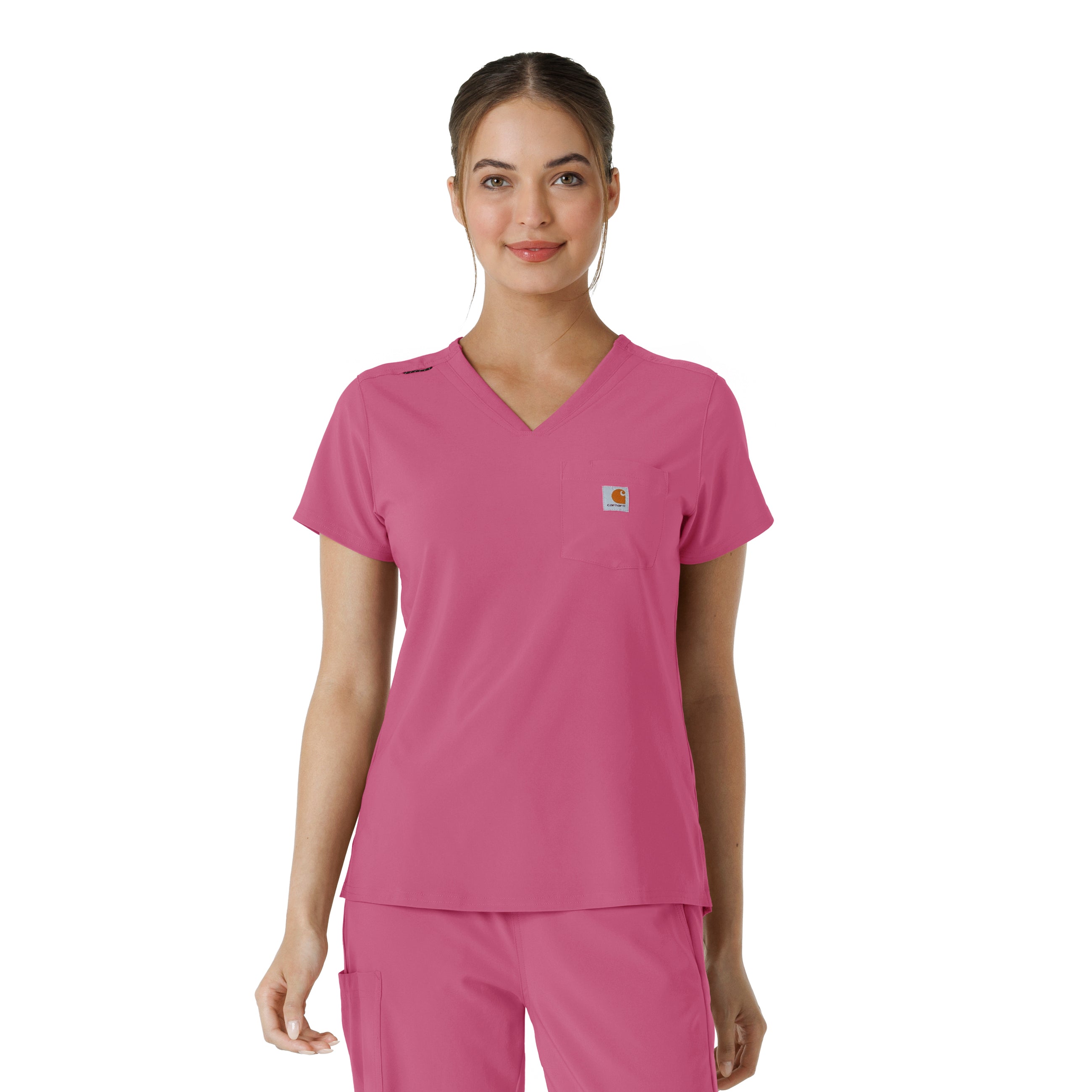 Force Cross-Flex C13410 Women's Tuck-In Scrub Top Electric Fuschia