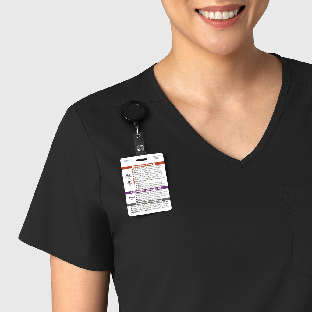 Boundless 6151 Tuck-In Scrub Top Black