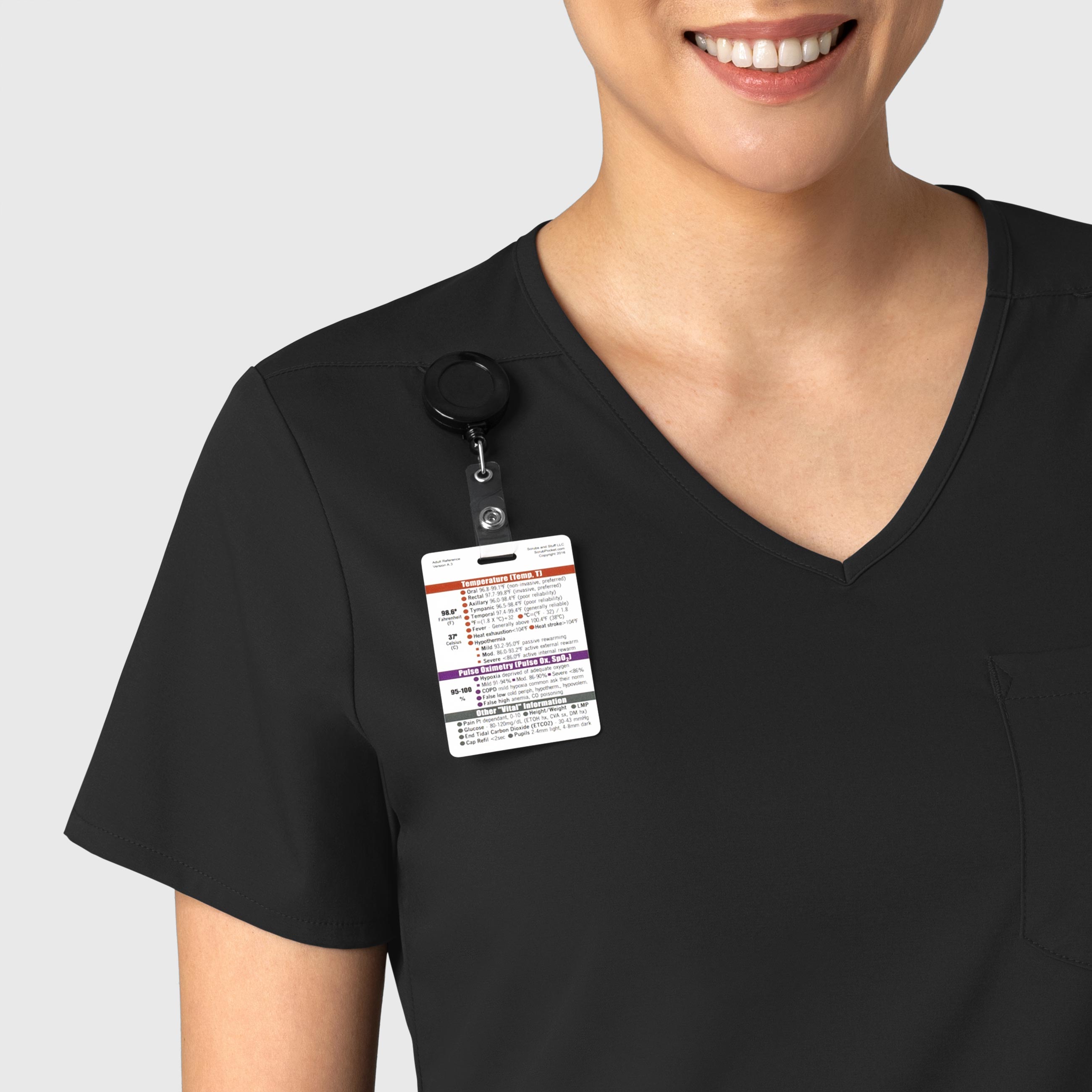 Boundless 6151 Tuck-In Scrub Top Black