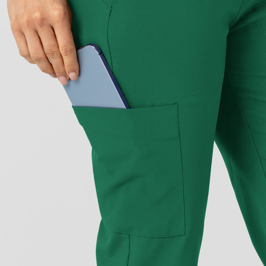 W123 5045 Flex-n-Reach Track Scrub Pants Hunter