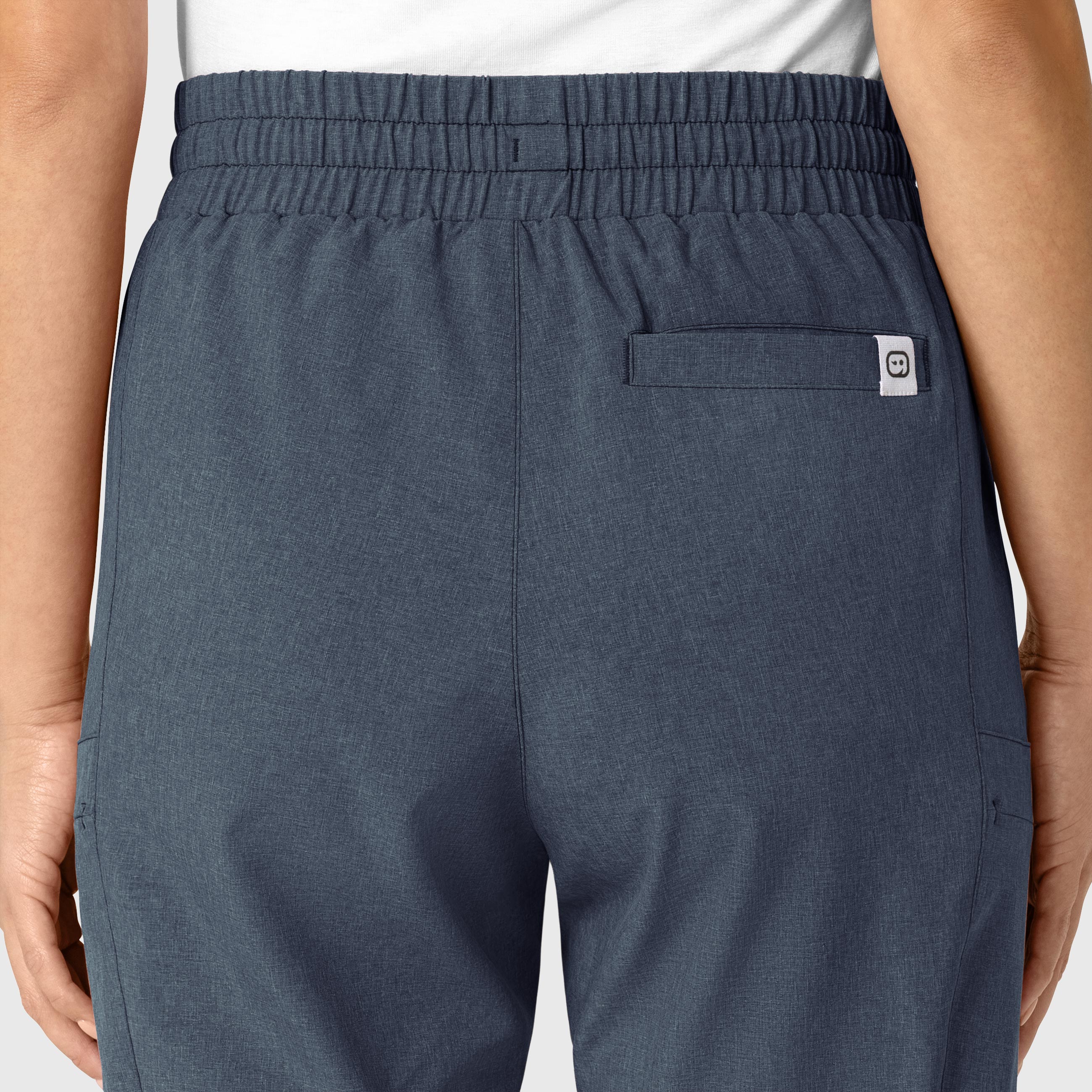 RENEW 5334 High Waist Slim Leg Scrub Pants Navy Heather