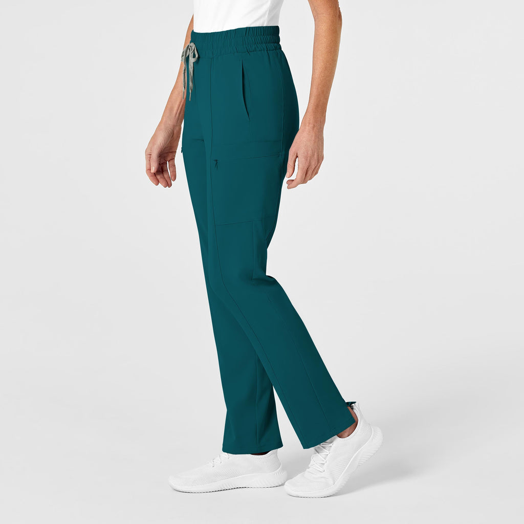 RENEW 5334 High Waist Slim Leg Scrub Pants Caribbean Blue