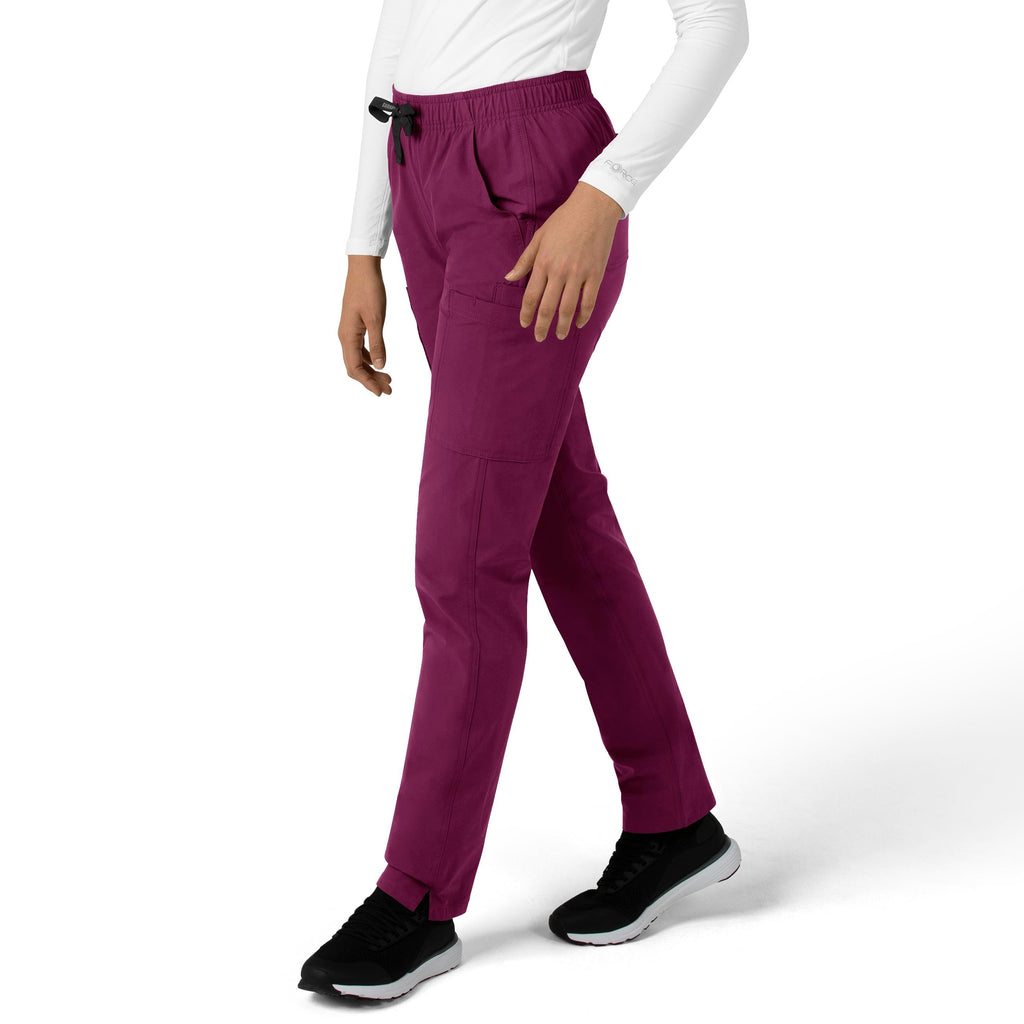Force Essentials C51213 Straight Leg Scrub Pants Wine