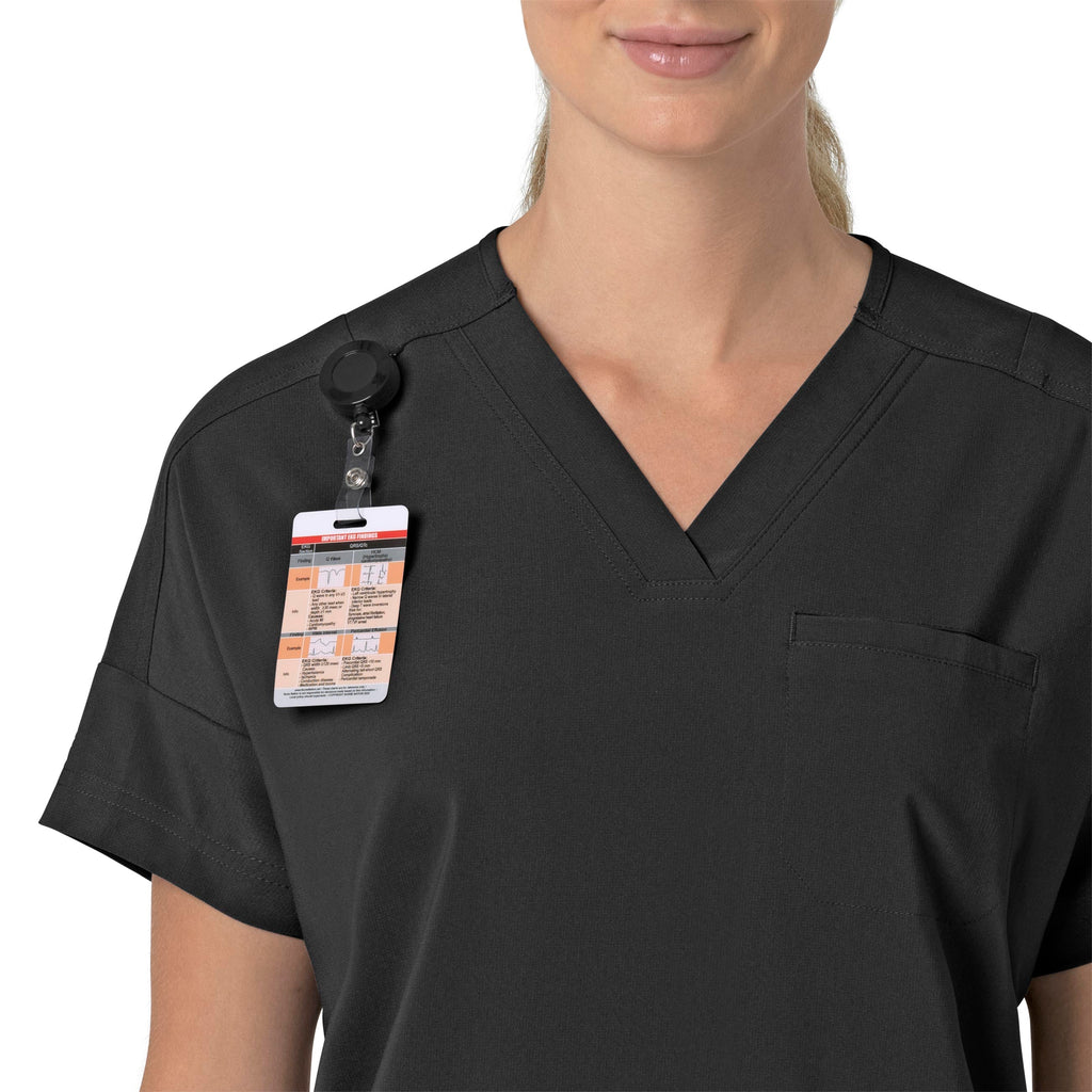 Force Cross-Flex C13110 Oversized V-Neck Scrub Top Black