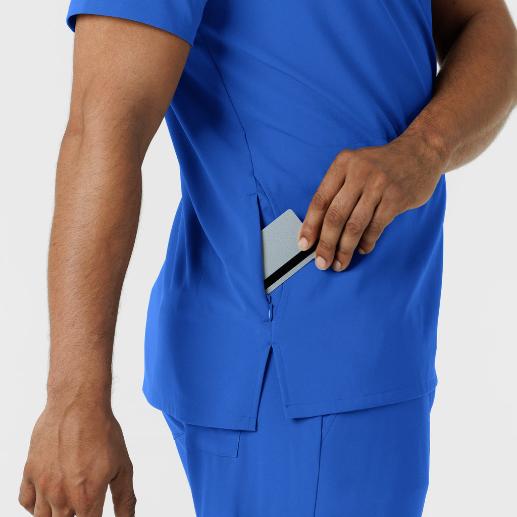 RENEW 6834 Men's V-Neck 5 Pocket Scrub Top Royal