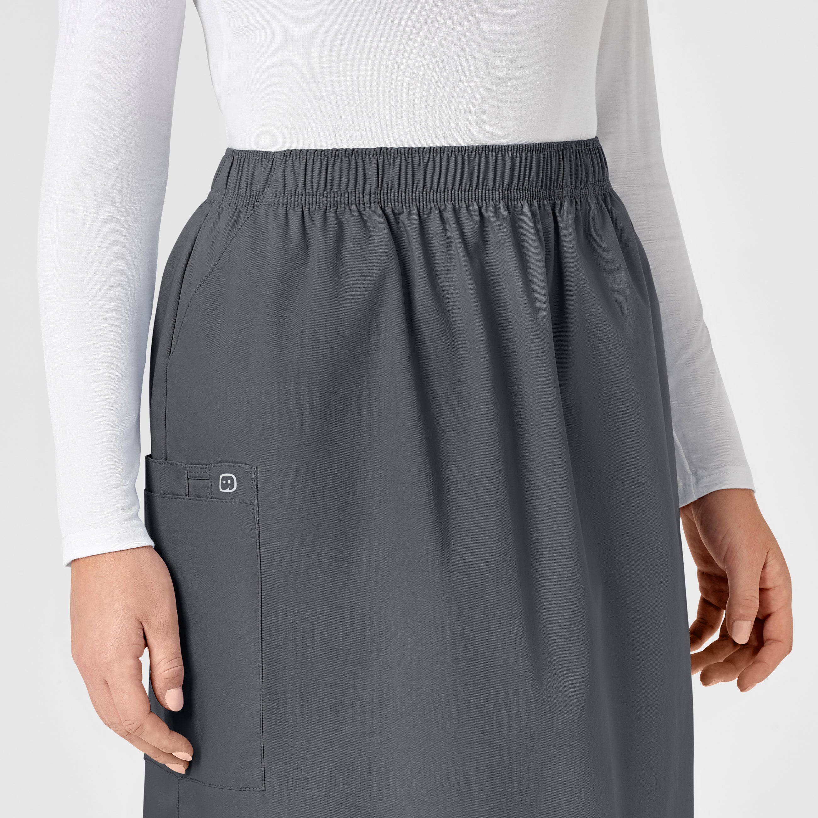 WonderWORK 701 Pull On Cargo Skirt Pewter