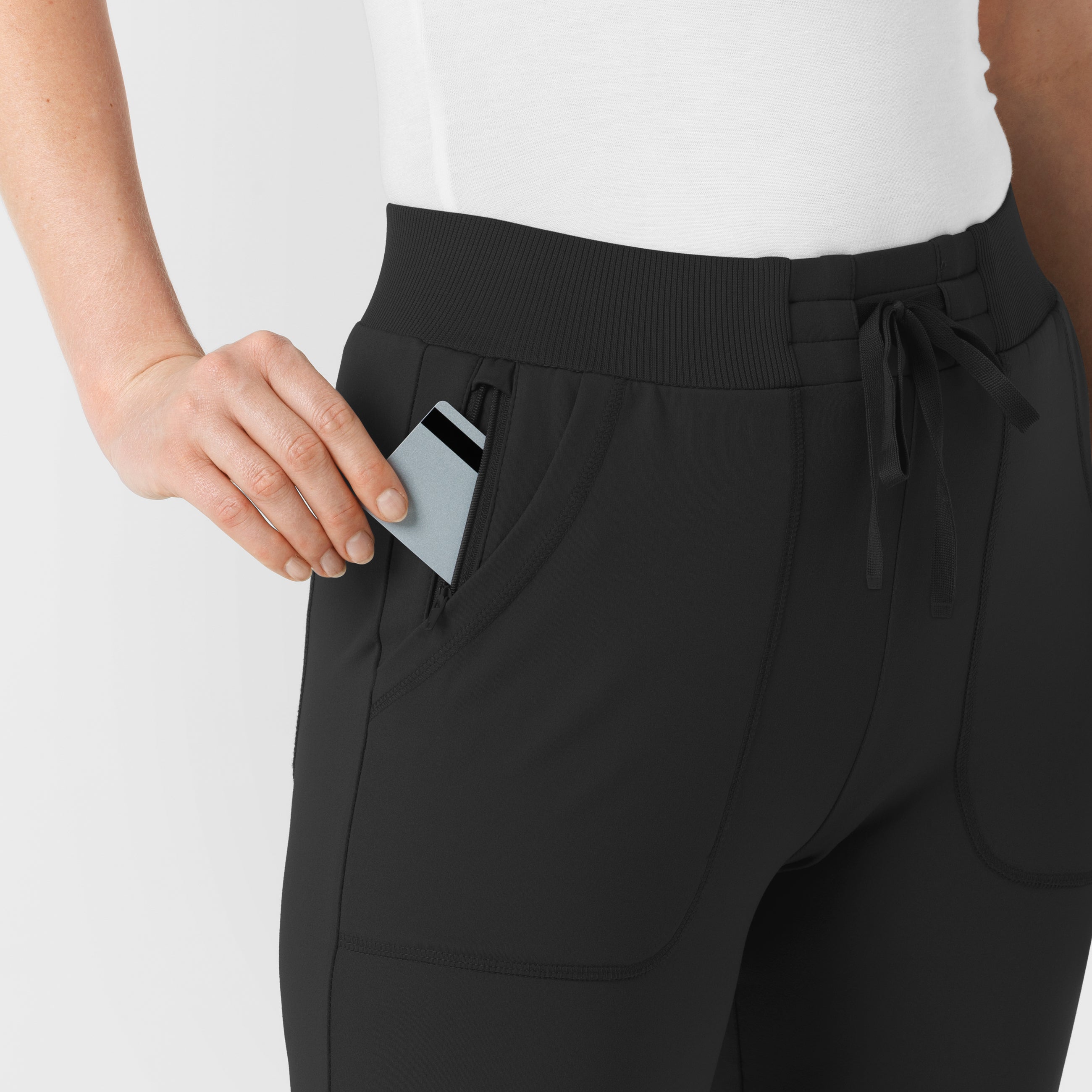 RENEW 5259 Knit Track Scrub Pants Black