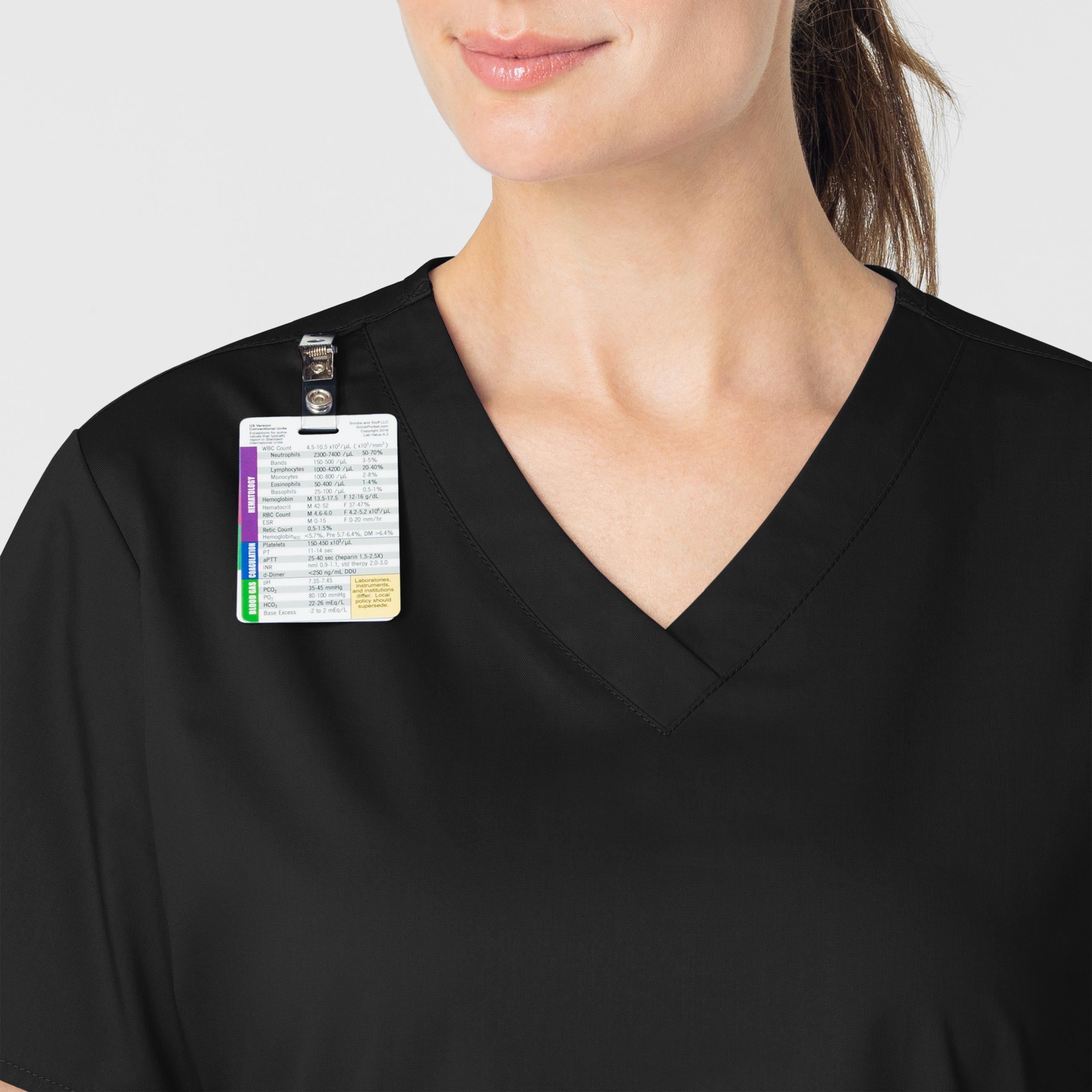 WonderWORK 101 V-Neck Scrub Top Black