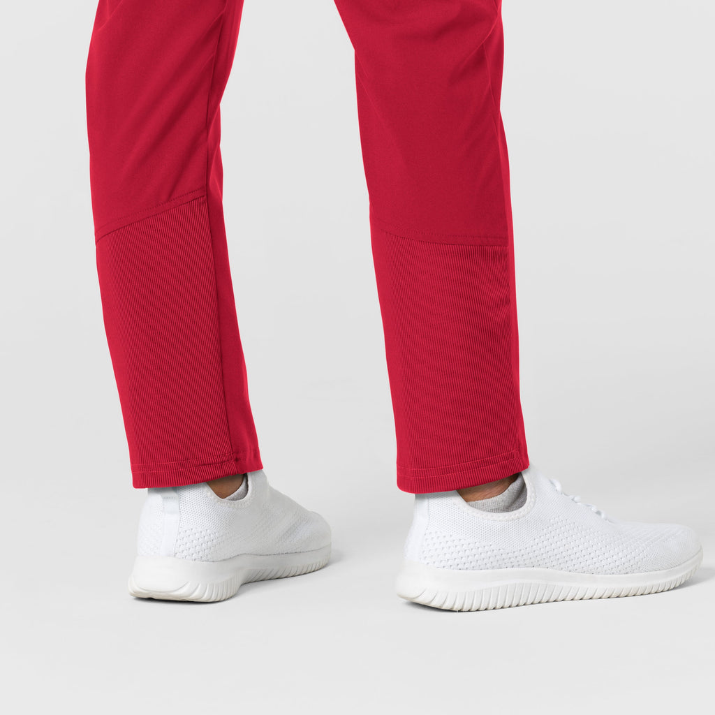 W123 5045 Flex-n-Reach Track Scrub Pants Red