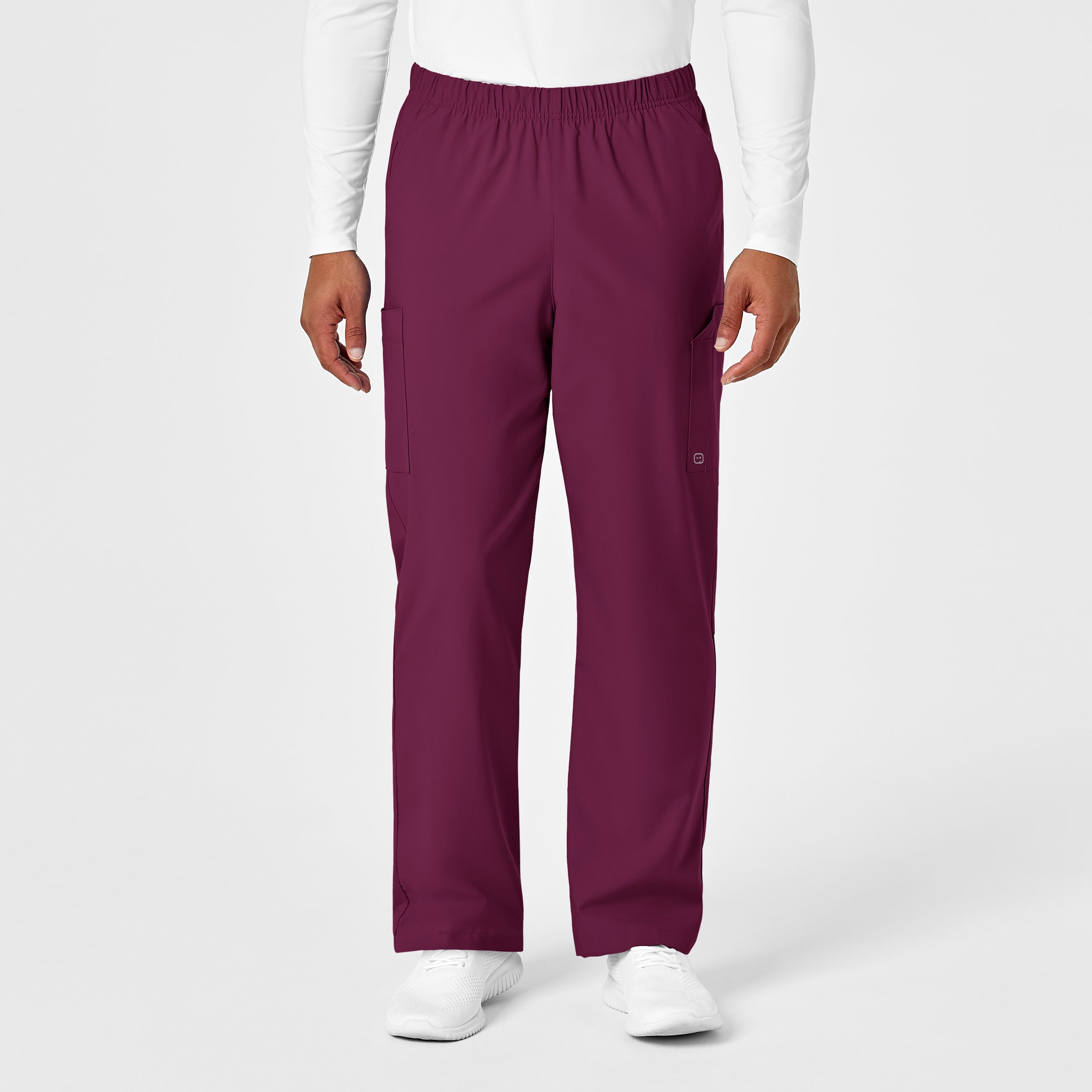 W123 5855 Unisex Multi-Cargo Scrub Pants Wine