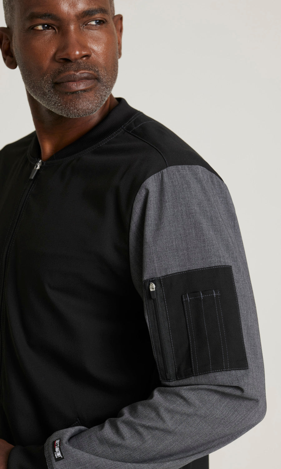 Grey's Anatomy Spandex Stretch GRSW892 Lucas Warm-Up Scrub Jacket Black