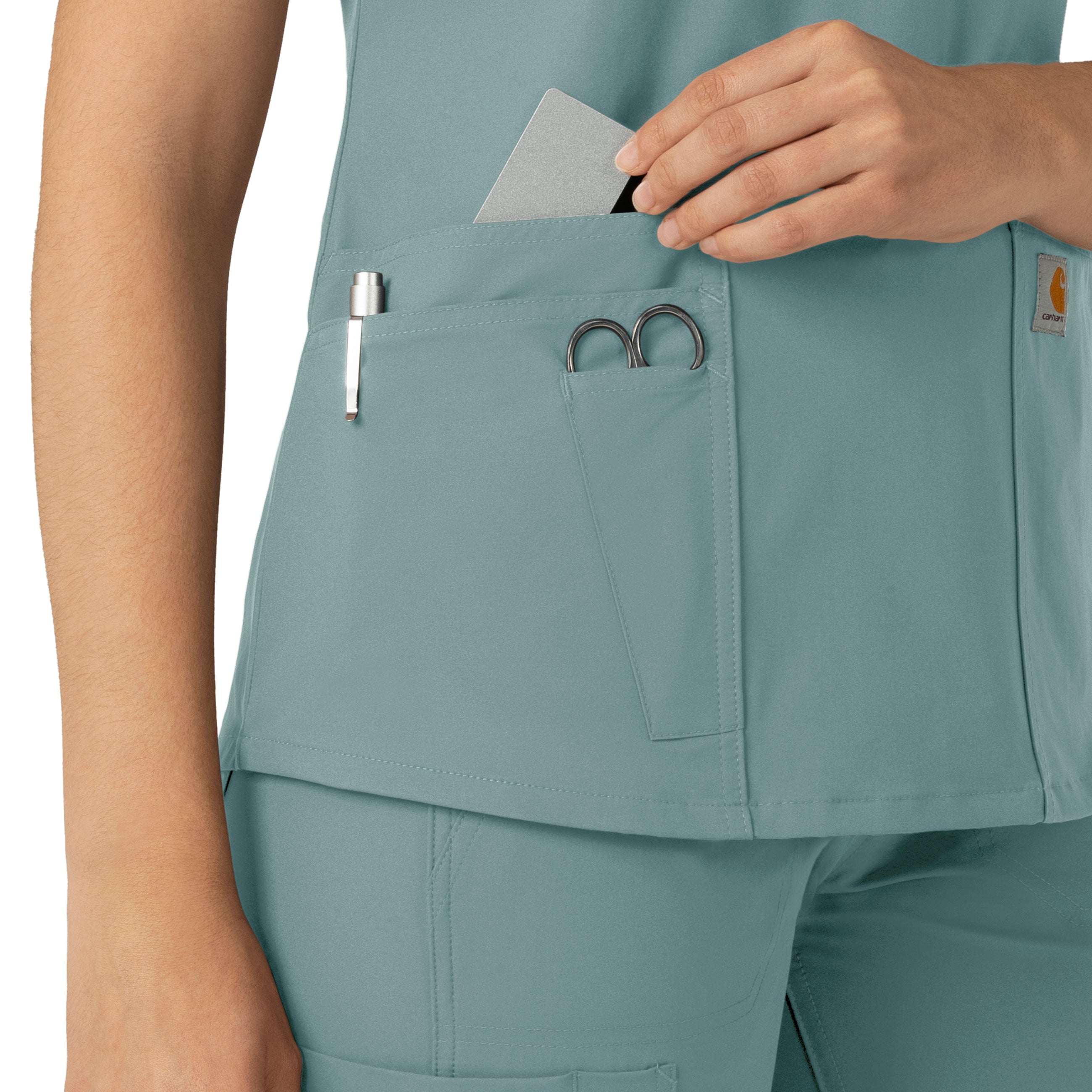 Force Essentials C12113 V-Neck Scrub Top Summer Blue
