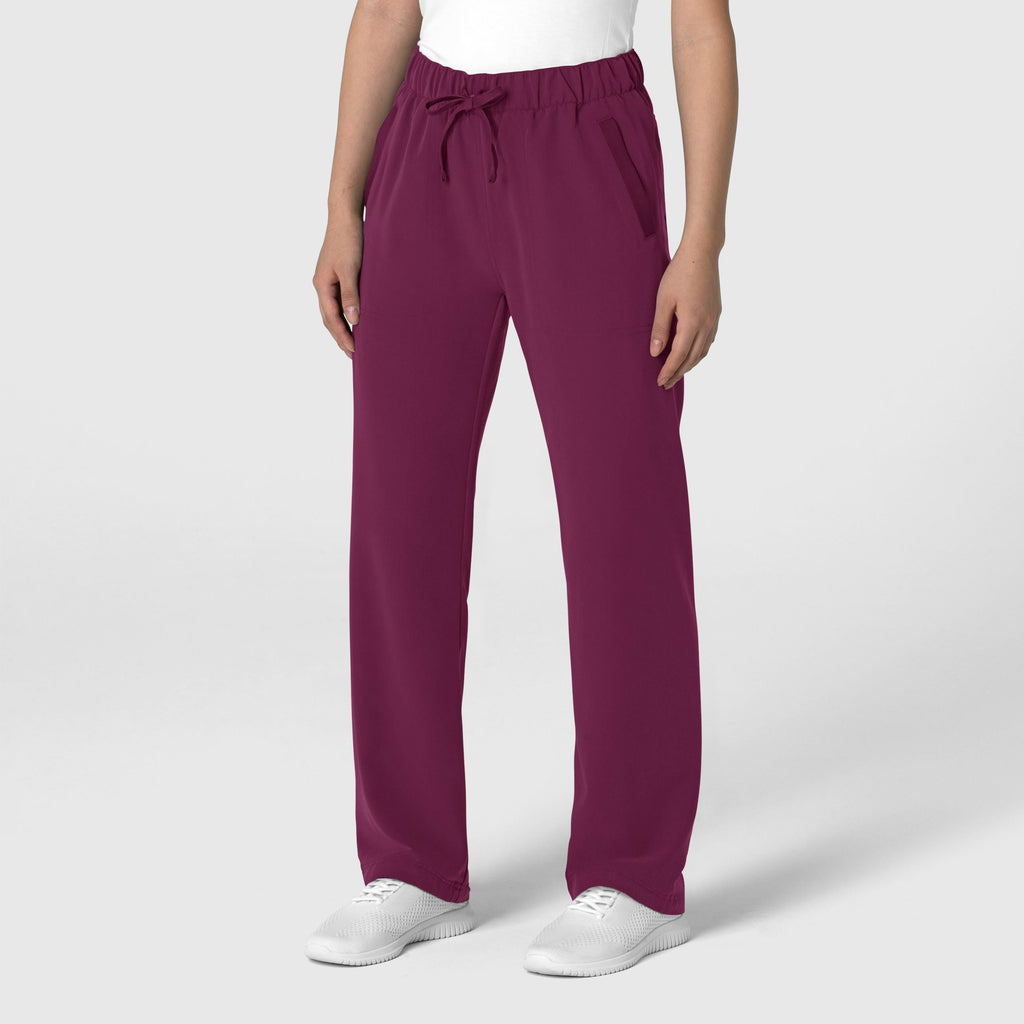 Nova 5232 Stovepipe High-Low Hem Scrub Pants Wine