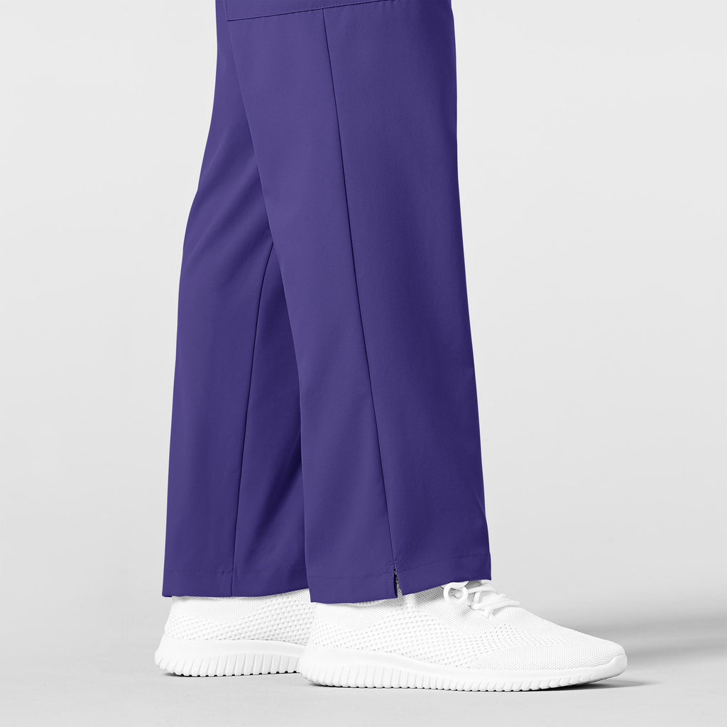 W123 5355 Men's Flat Front Cargo Scrub Pants Grape