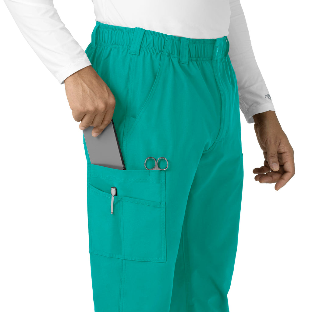 Force Essentials C56113 Men's Straight Leg Cargo Scrub Pants Teal Blue
