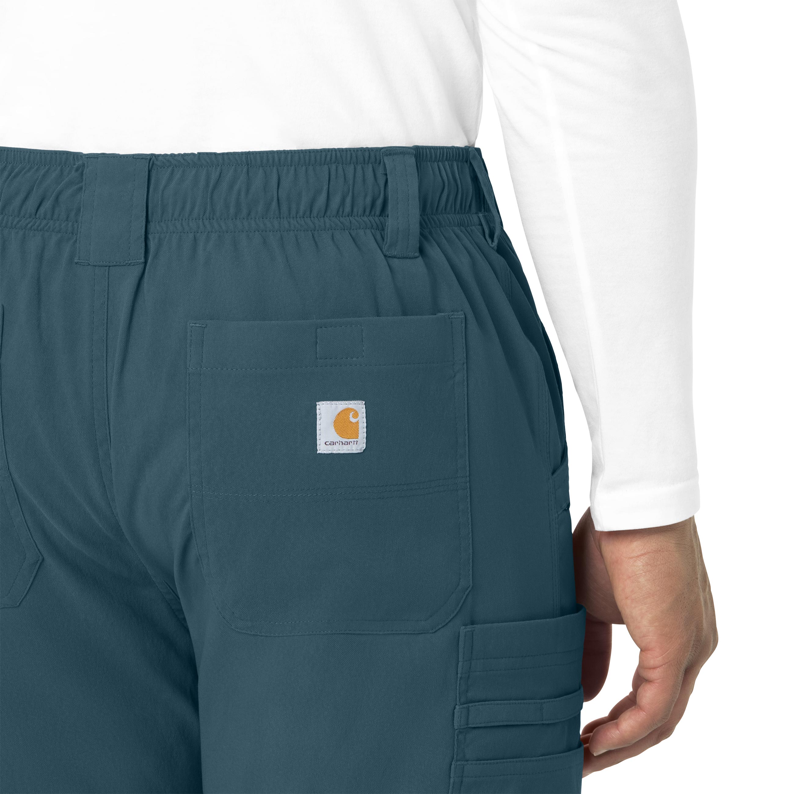 Rugged Flex Peak C55037 Men's Straight Leg Cargo Scrub Pants Caribbean Blue
