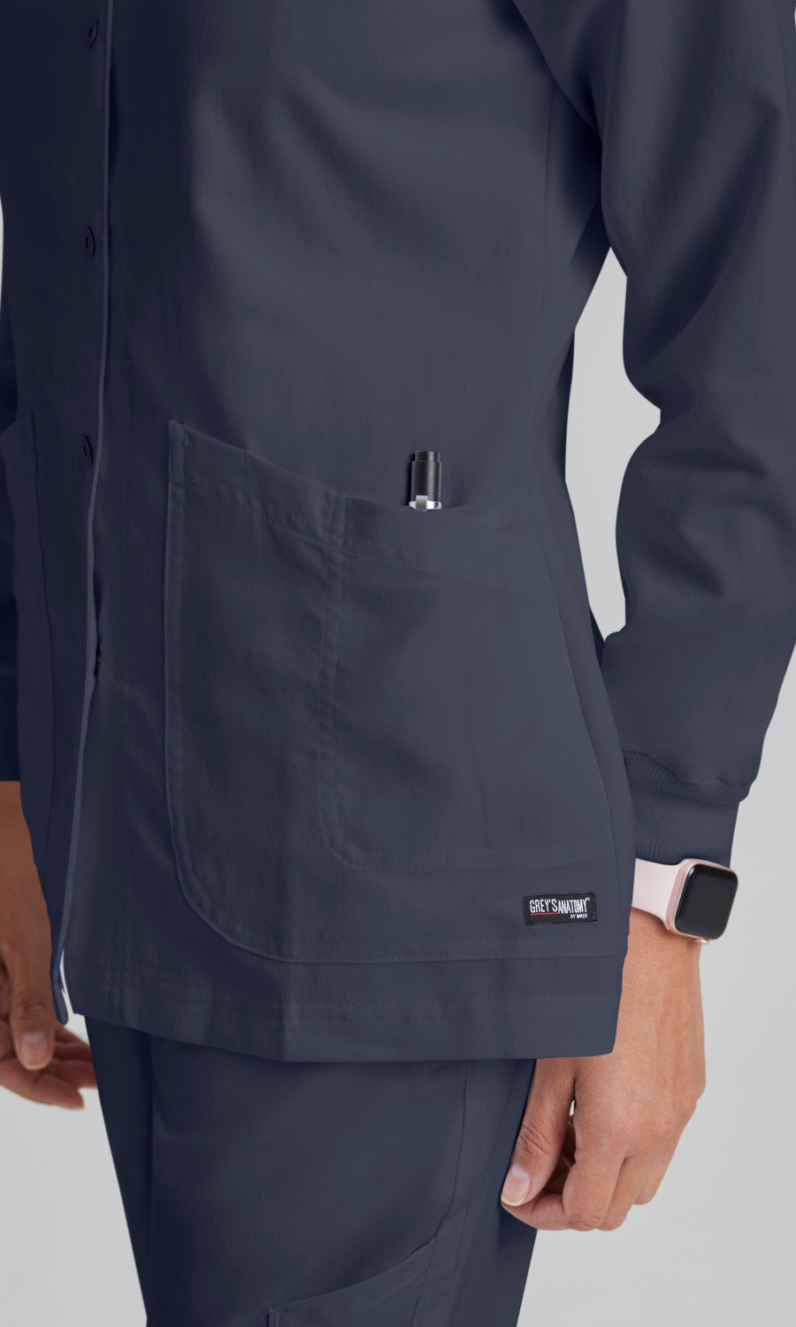 Grey's Anatomy 4450 Jamie Scrub Jacket Steel