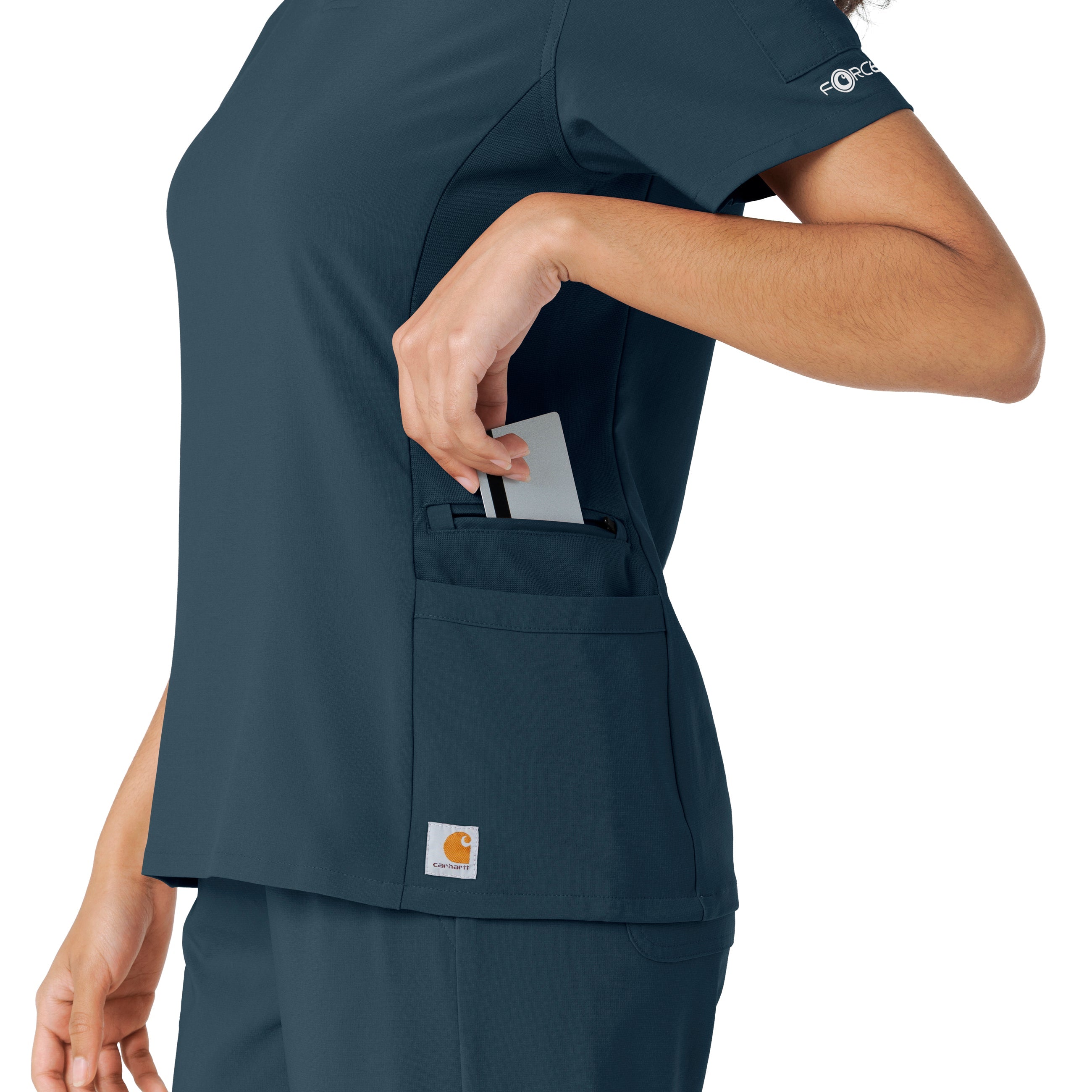 Force Cross-Flex C13310 Knit Panel Scrub Top Navy