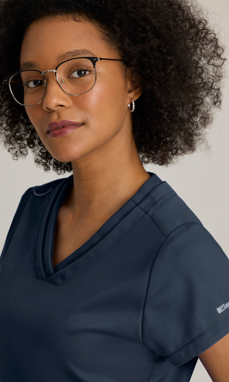 Grey's Anatomy GRT261 Evelyn Scrub Top Steel