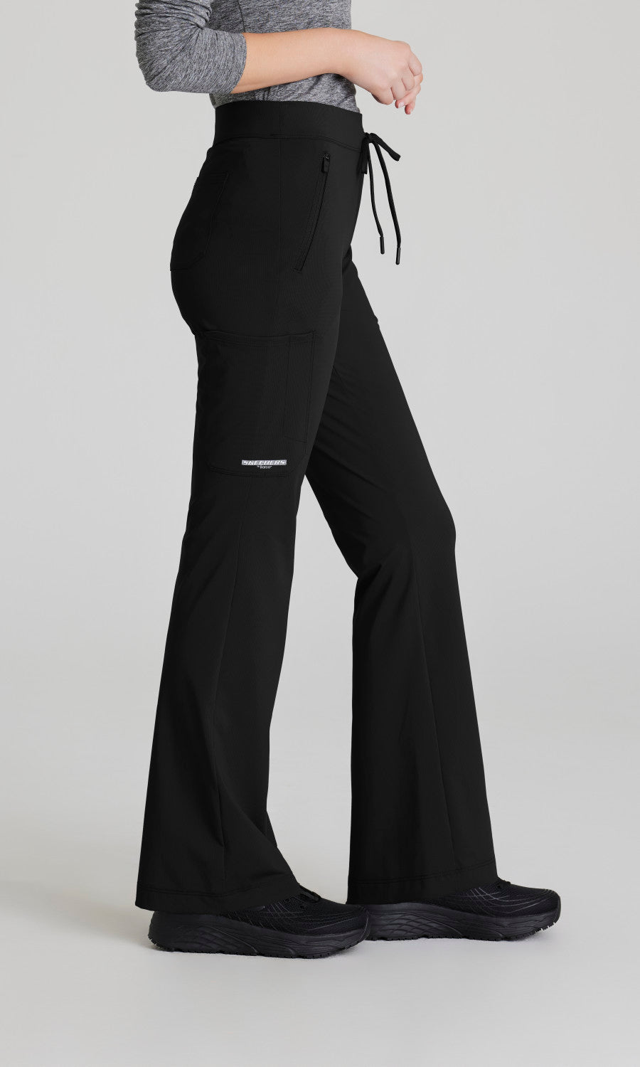 Skechers Slip-Ins Knits SKP656 Glide Knit Flare Scrub Pants Black