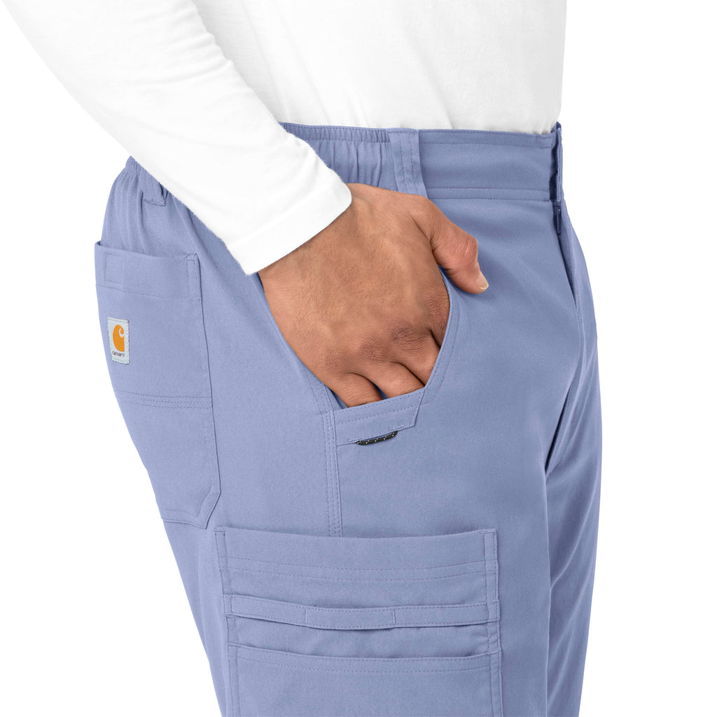 Rugged Flex Peak C55037 Men's Straight Leg Cargo Scrub Pants Ceil Blue