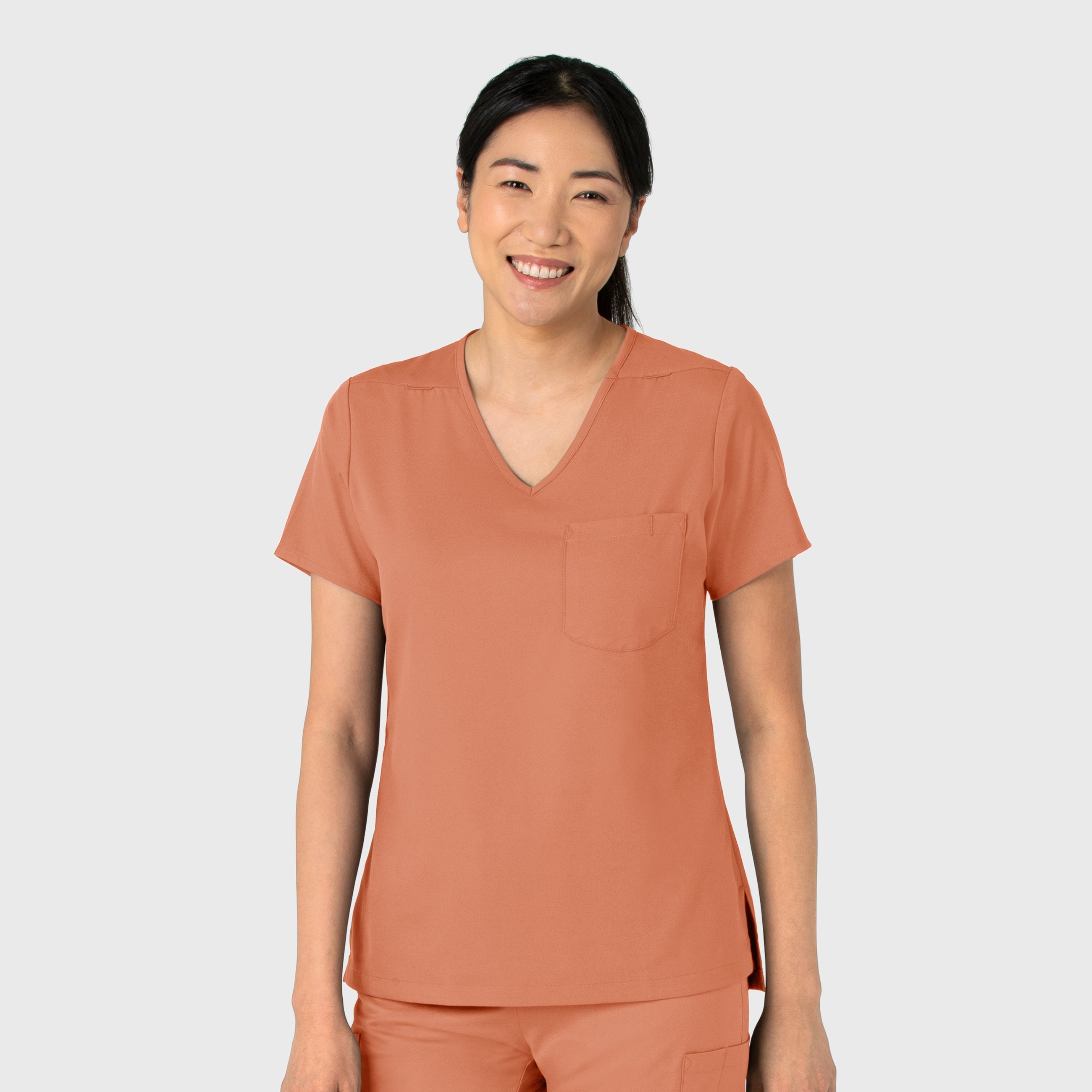 Boundless 6151 Tuck-In Scrub Top Terracotta