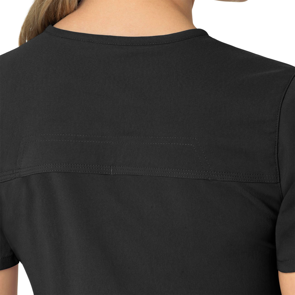 Rugged Flex Peak C12237 4-Pocket V-Neck Scrub Top Black