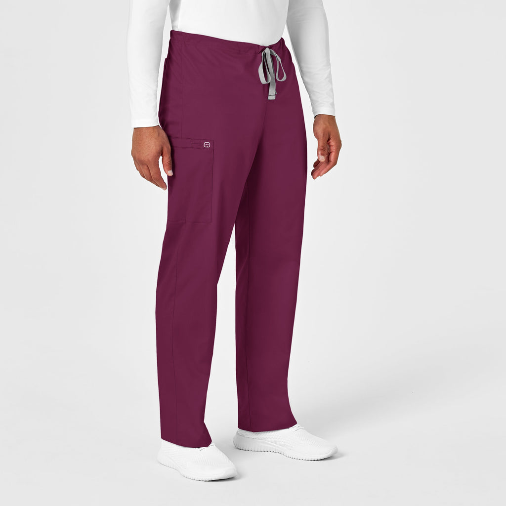 WonderWORK 500 Unisex Drawstring Cargo Scrub Pants Wine