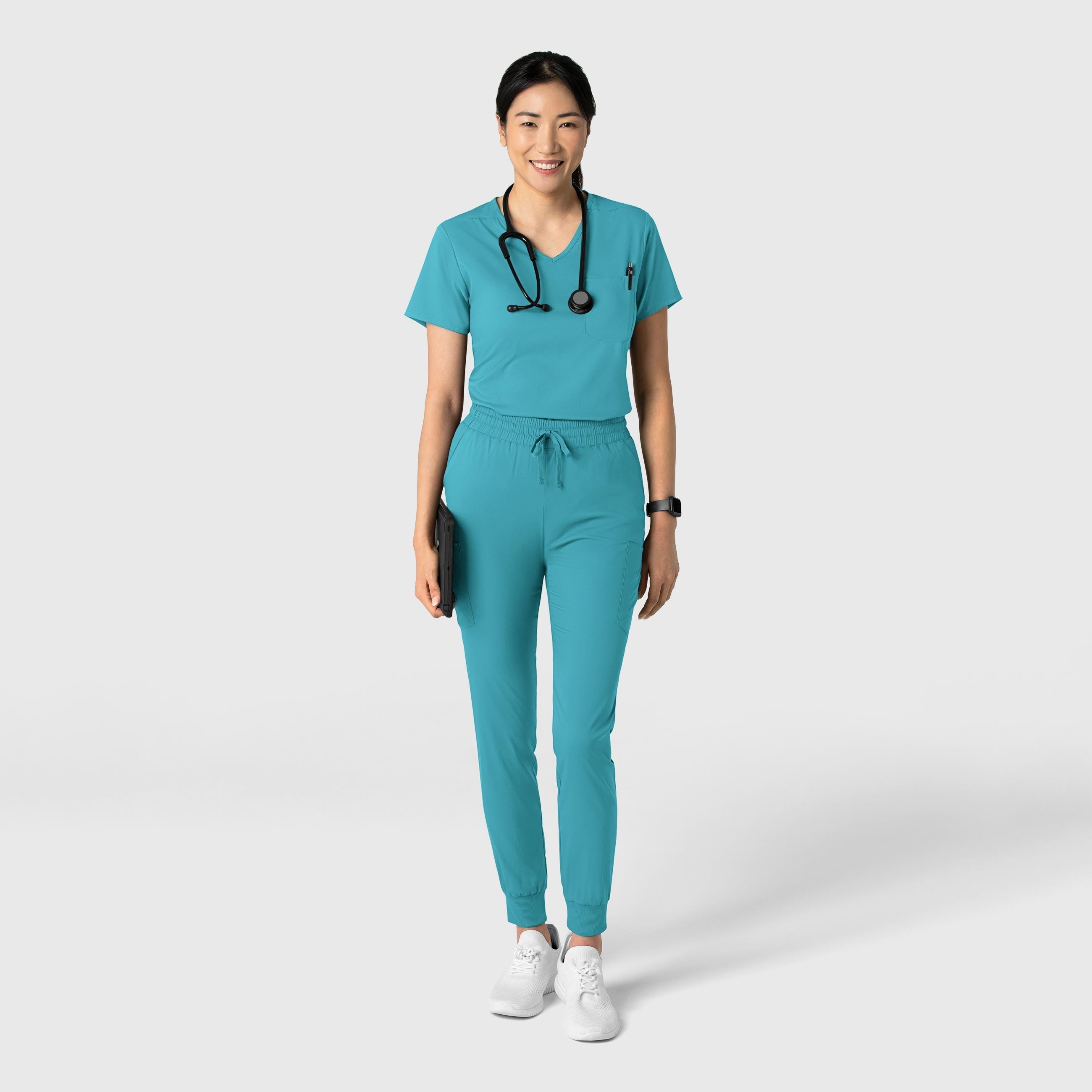 Boundless 6151 Tuck-In Scrub Top Teal