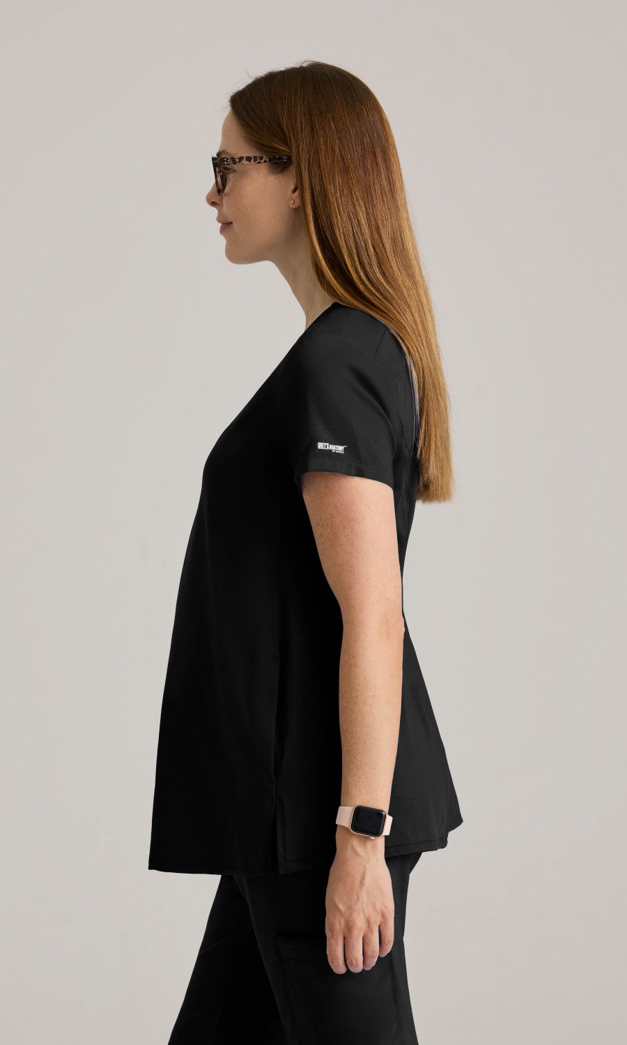 Grey's Anatomy Evolve GSST262 Promise Maternity Scrub Top Black